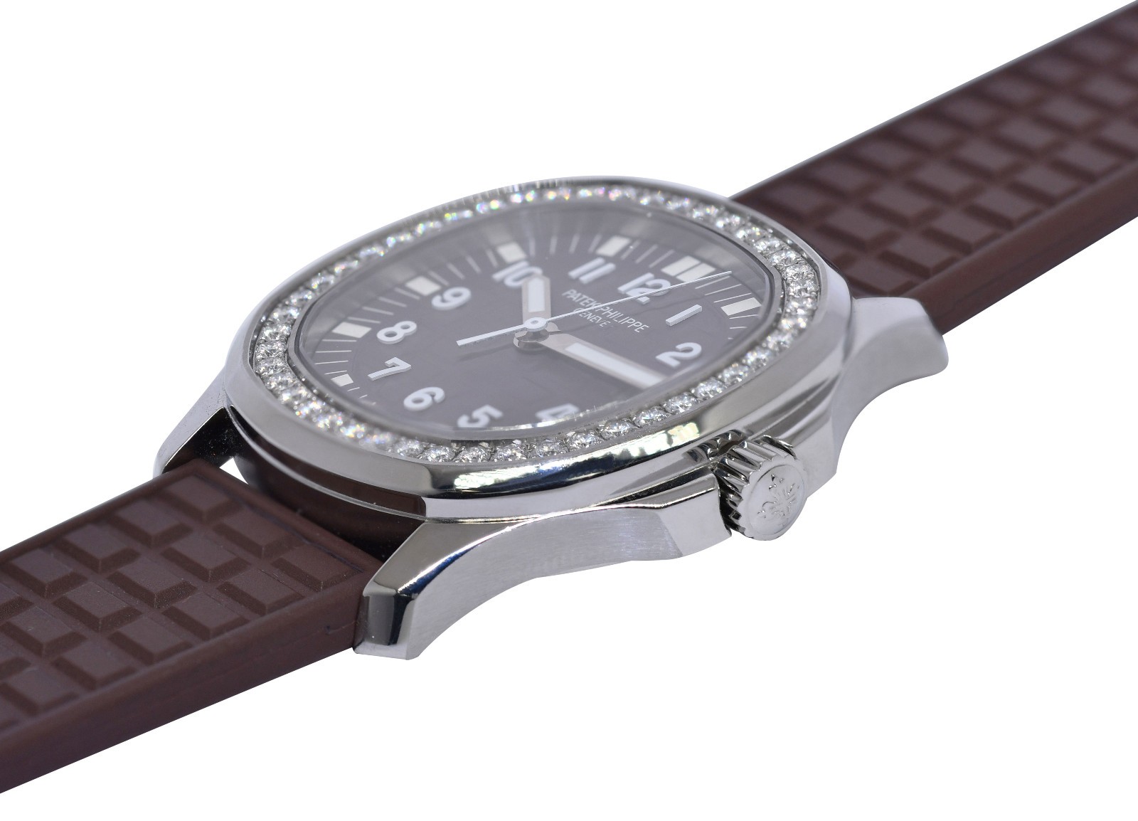 Patek Philippe Aquanaut 5067 Luce Steel & Diamond Brown Ladies Watch B/P 5067A