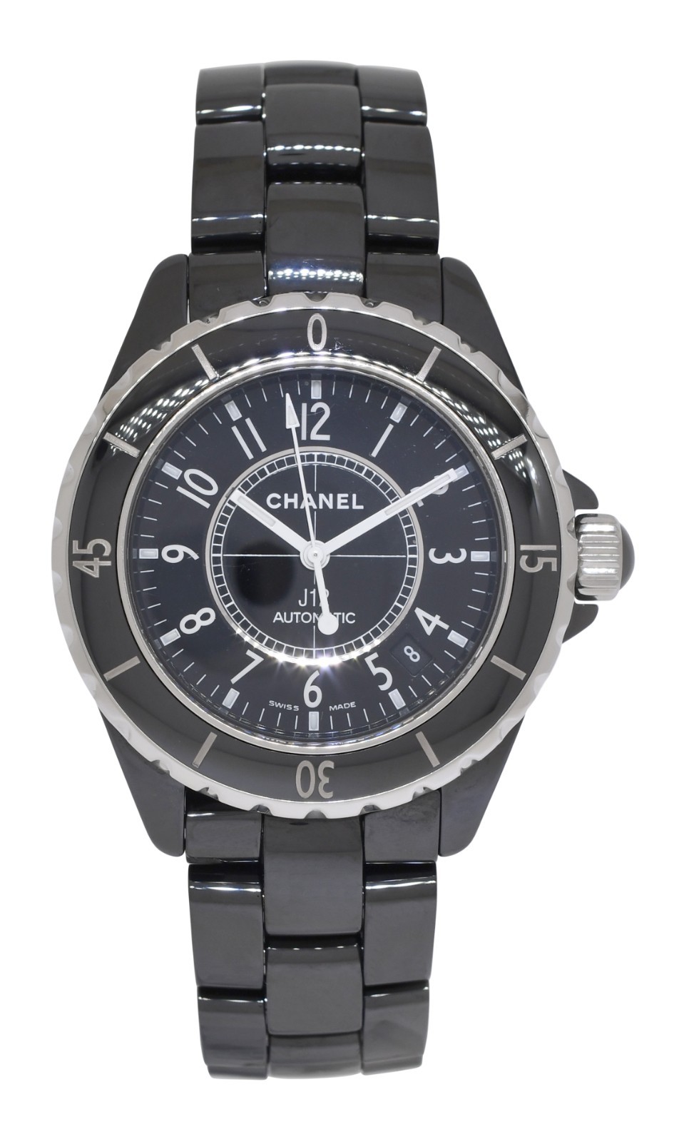 Chanel J12 Black Ceramic & Steel Ladies 38mm Automatic Watch H0684