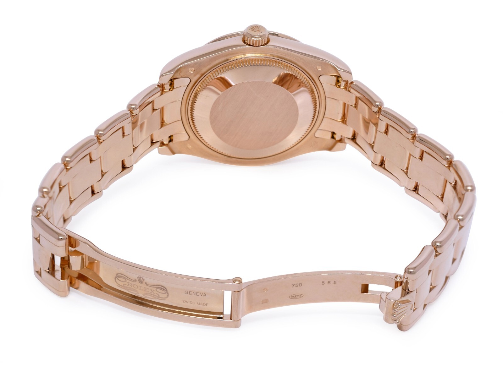 Rolex Pearlmaster 18k Rose Gold Goldust Dream MOP Diamond 34mm Watch 81315