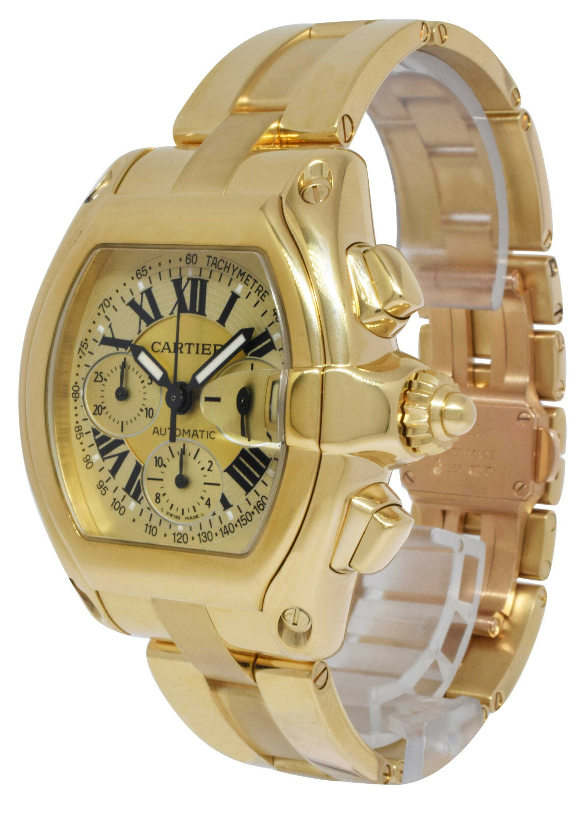 Cartier Roadster XL Chronograph 18k Yellow Gold Champagne Dial Mens Watch 2619 Cartier Roadster XL Chronograph 18k Yellow Gold Champagne Dial Mens Watch 2619