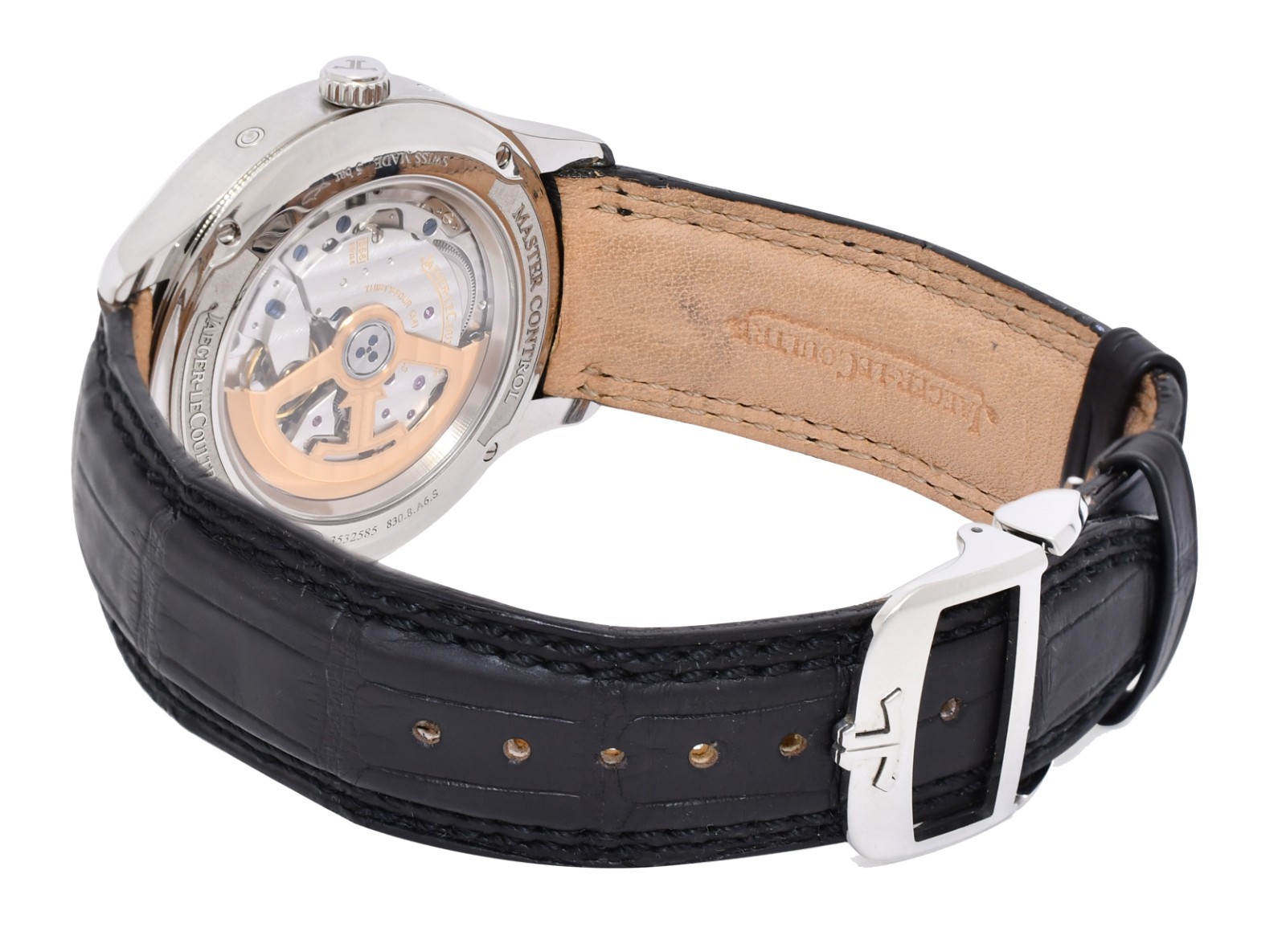 Jaeger LeCoultre Master Calendar Moon Steel Mens 40mm Watch 830.8.A6.S
