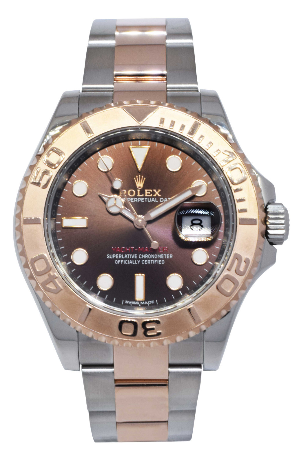 Rolex Yacht-Master 18k Rose Gold/Steel Chocolate Dial 40mm Watch B/P '18 116621