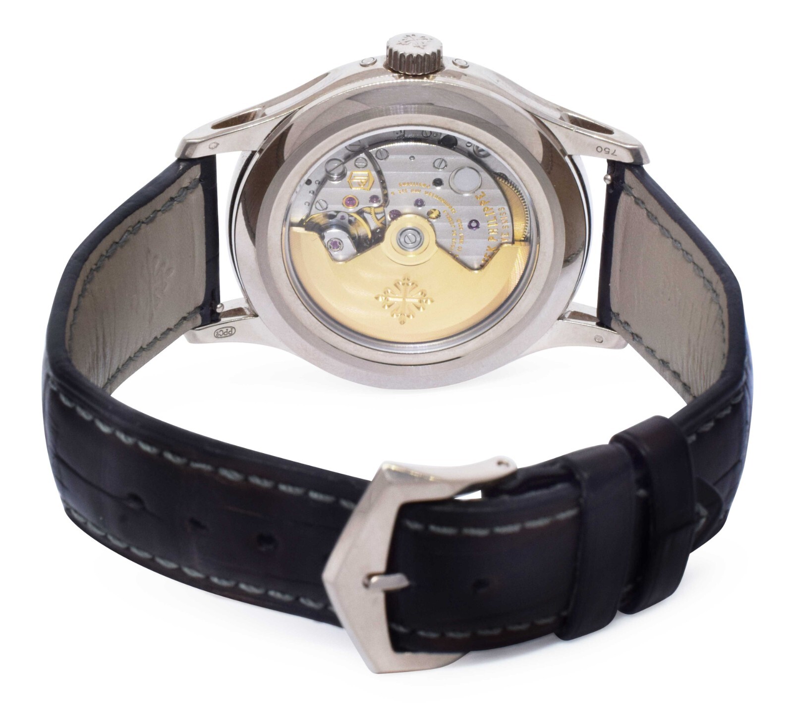 Patek Philippe Annual Calendar 5205 18k White Gold Black/Gray Dial Watch 5205G