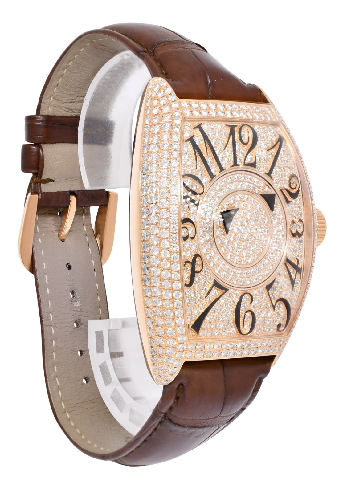Franck Muller Double Mystery 18k Rose Gold & Pave Diamond Watch +BOX 8880 DMDCD