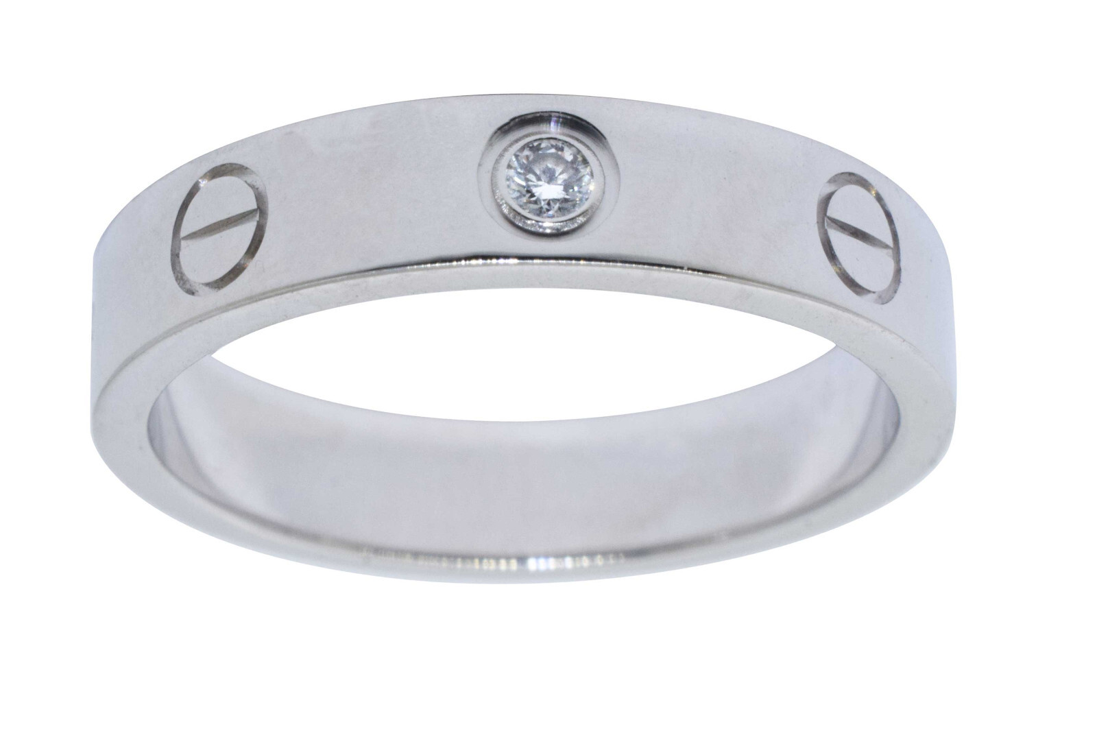Cartier Love Ring 18k White Gold Wedding Band Size 51 B4050551