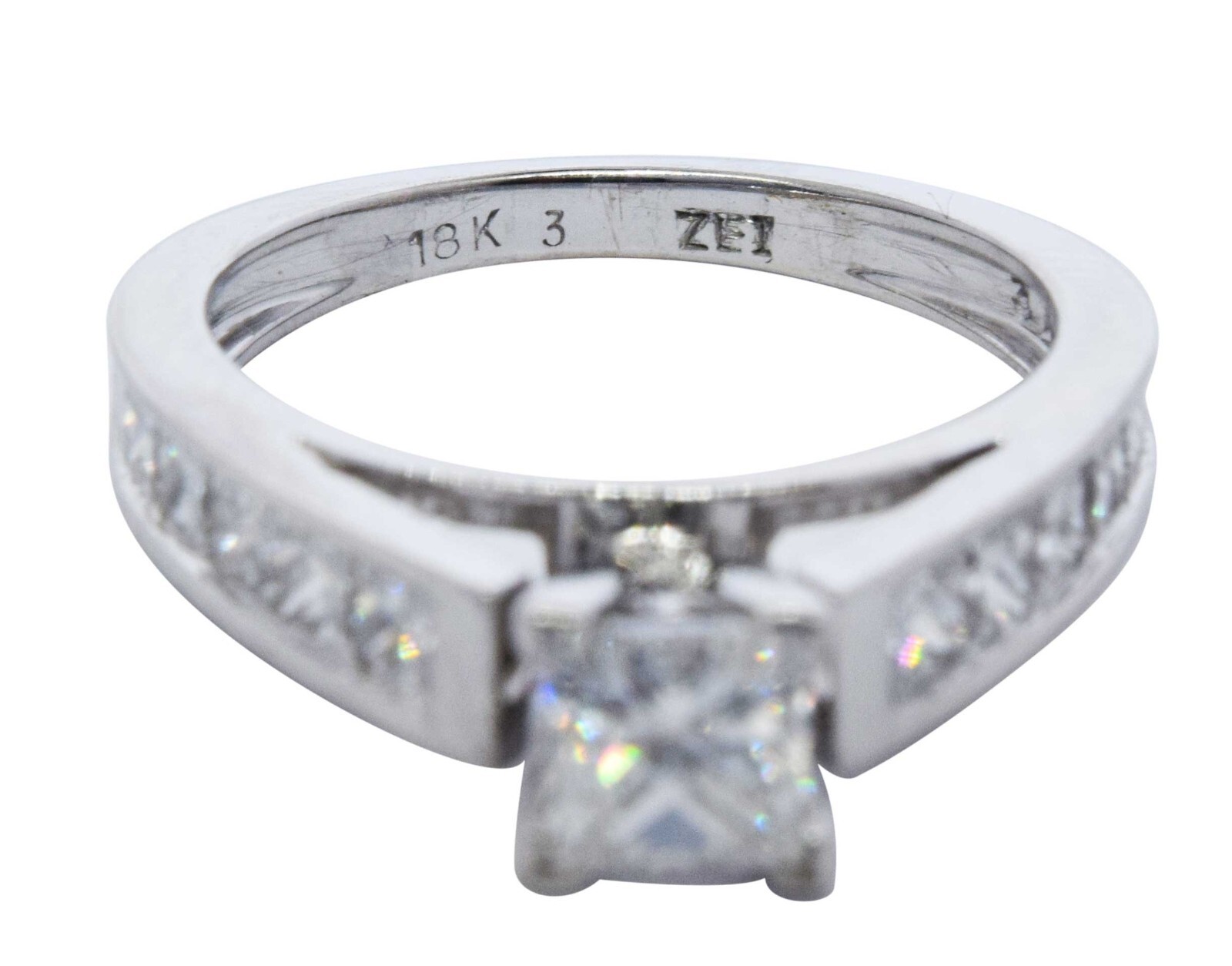 Diamond Ring Bridal Set (2) 1.35 TCW 18k White Gold Size: 4.25