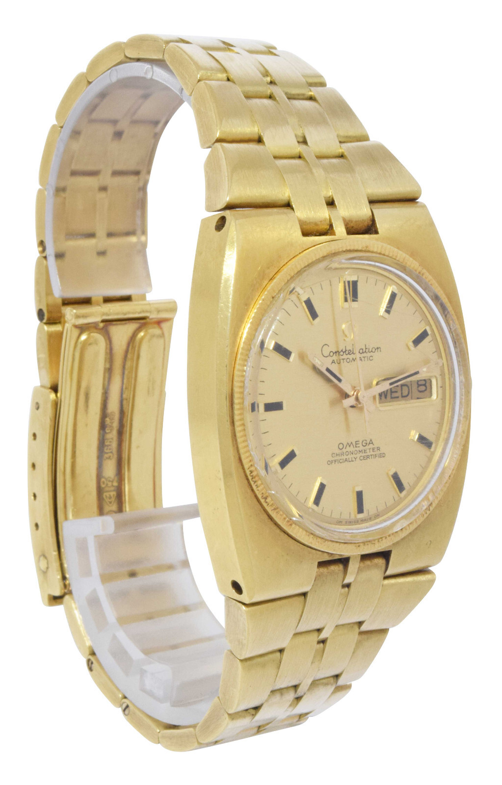 Omega Constellation Day-Date 18k Yellow Gold Mens 36mm Automatic Watch 168.045