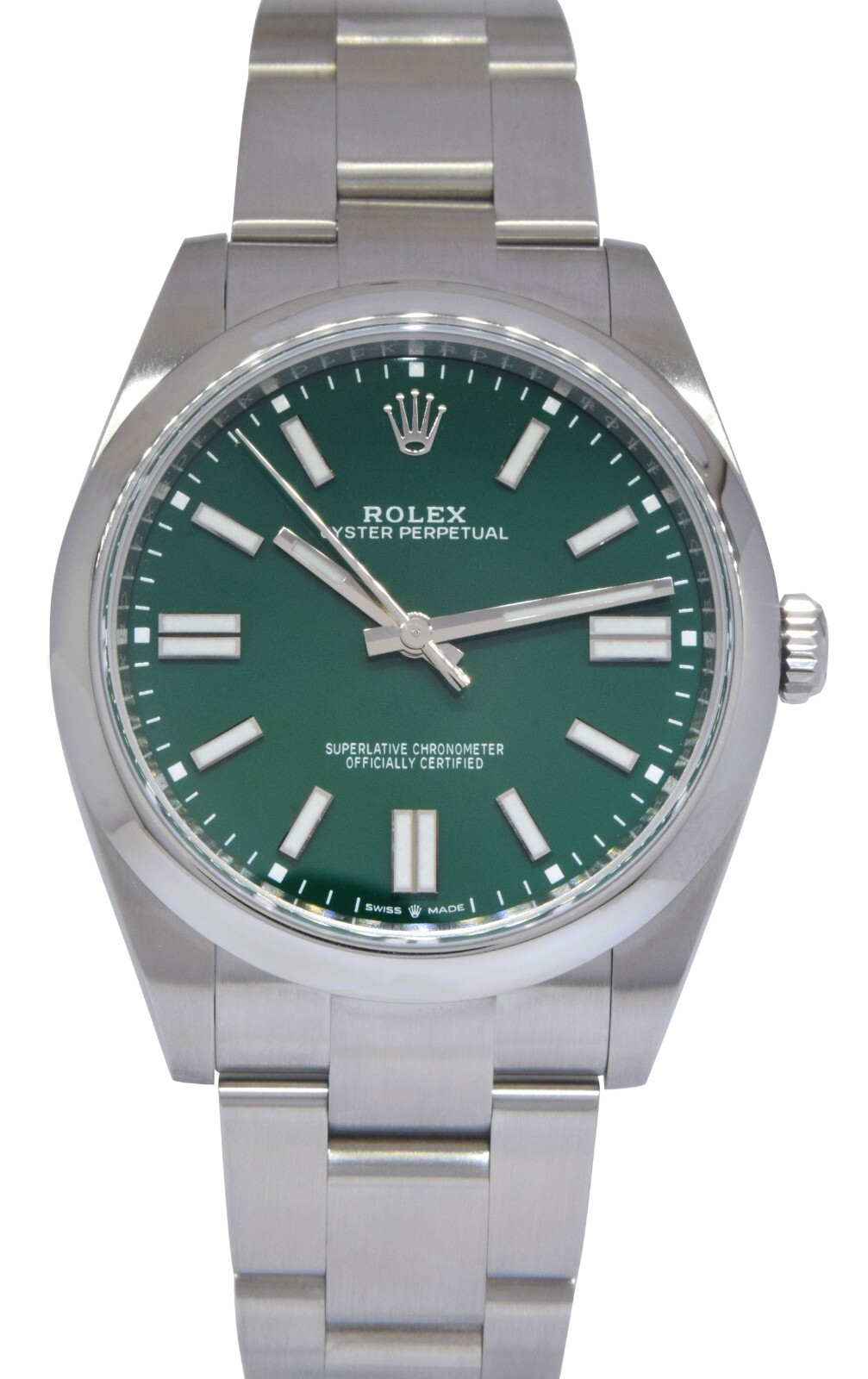 NEW Rolex Oyster Perpetual 41 Steel Green Dial Mens Watch Box/Papers '24 124300