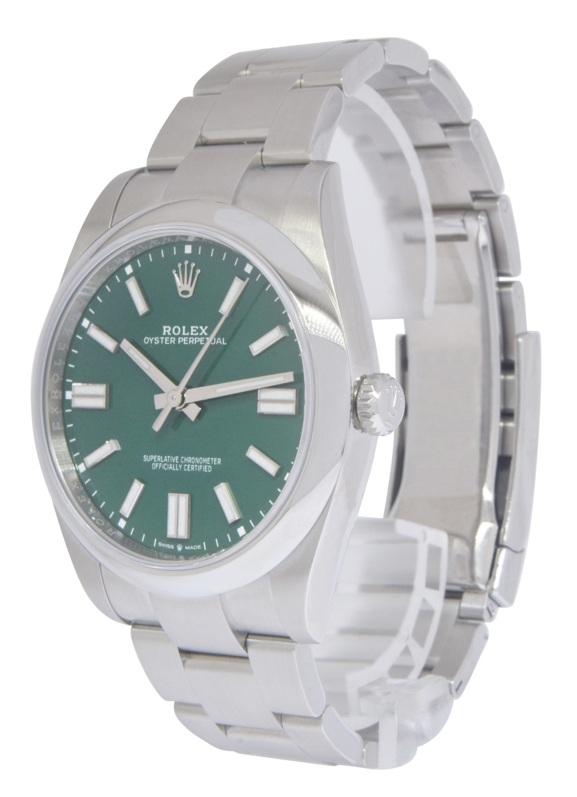 Rolex Oyster Perpetual 41 Steel Green Dial Mens Watch +Papers '22 124300