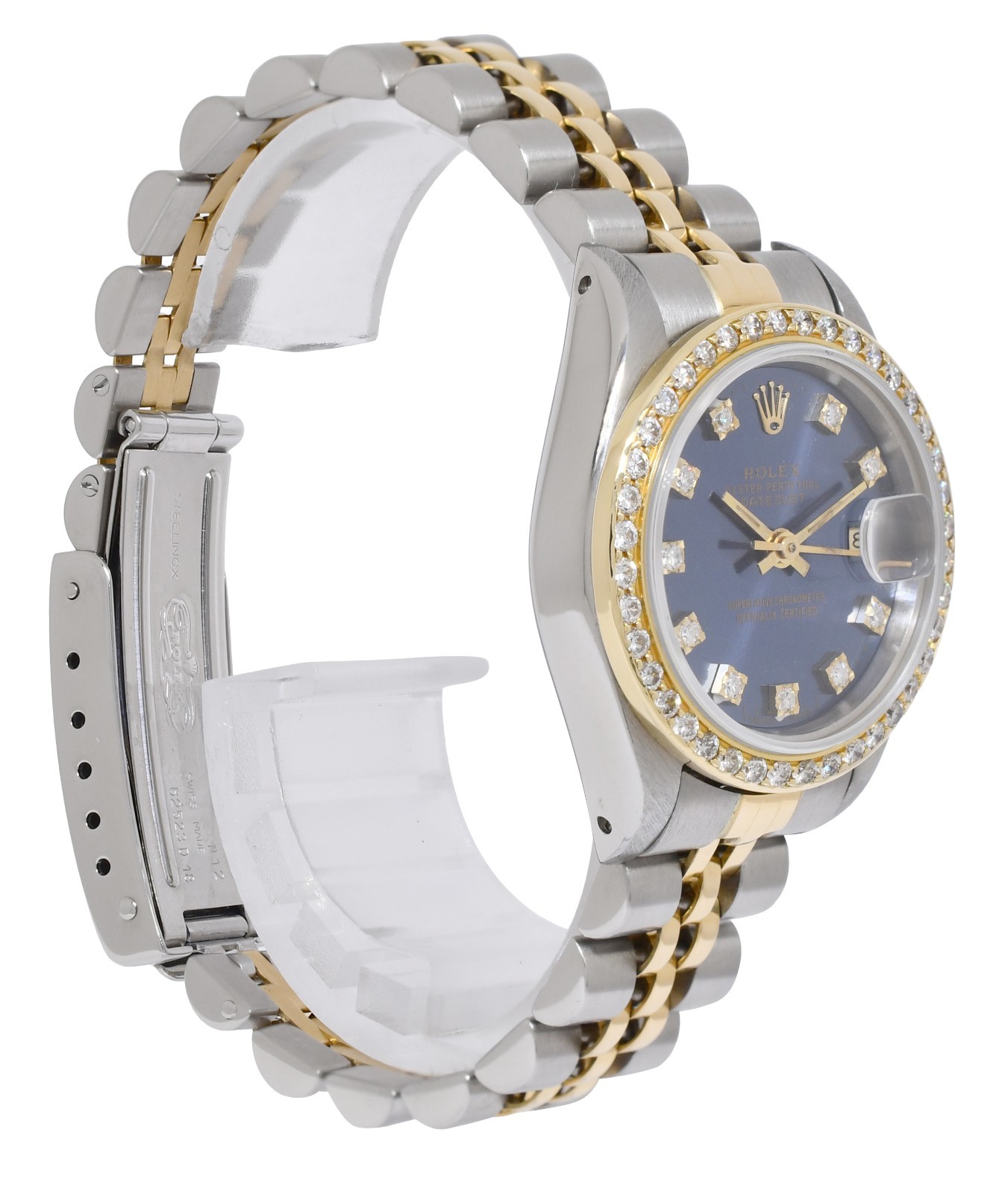 Rolex Datejust 18k Yellow Gold/Steel Blue Diamond Dial/Bezel  26mm Watch L 69173