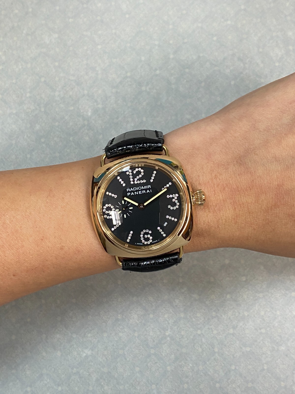 Panerai Radiomir PAM 136 18k Rose Gold Diamond Dial 40mm Watch B/P PAM00136