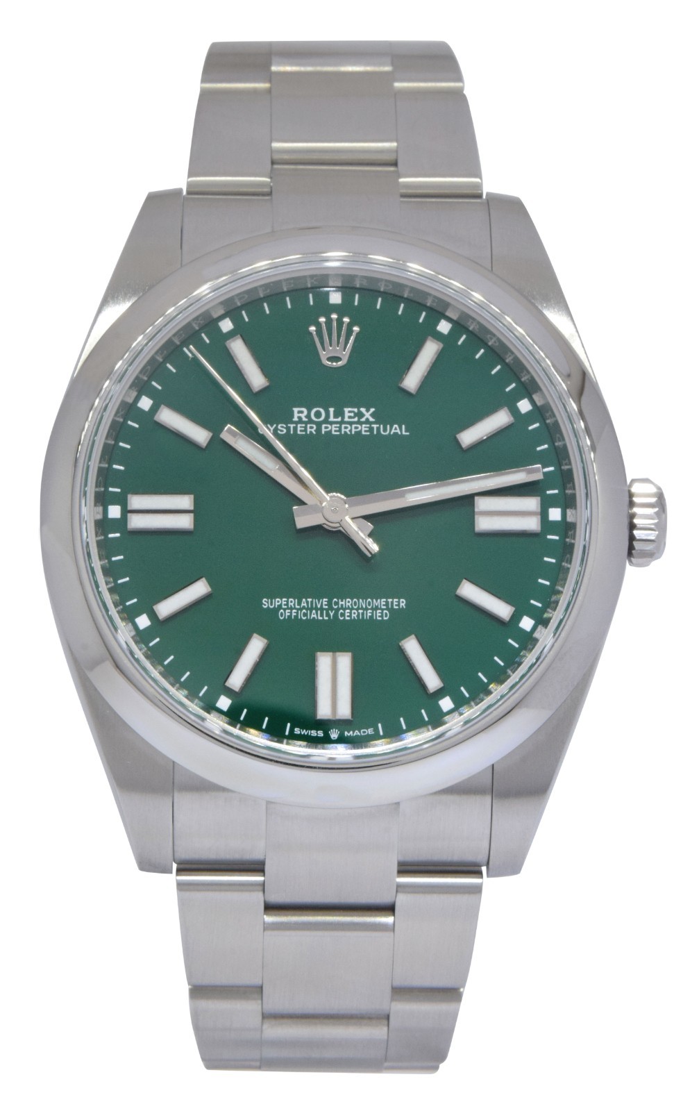 Rolex Oyster Perpetual 41 Steel Green Dial Mens Watch +Papers '22 124300