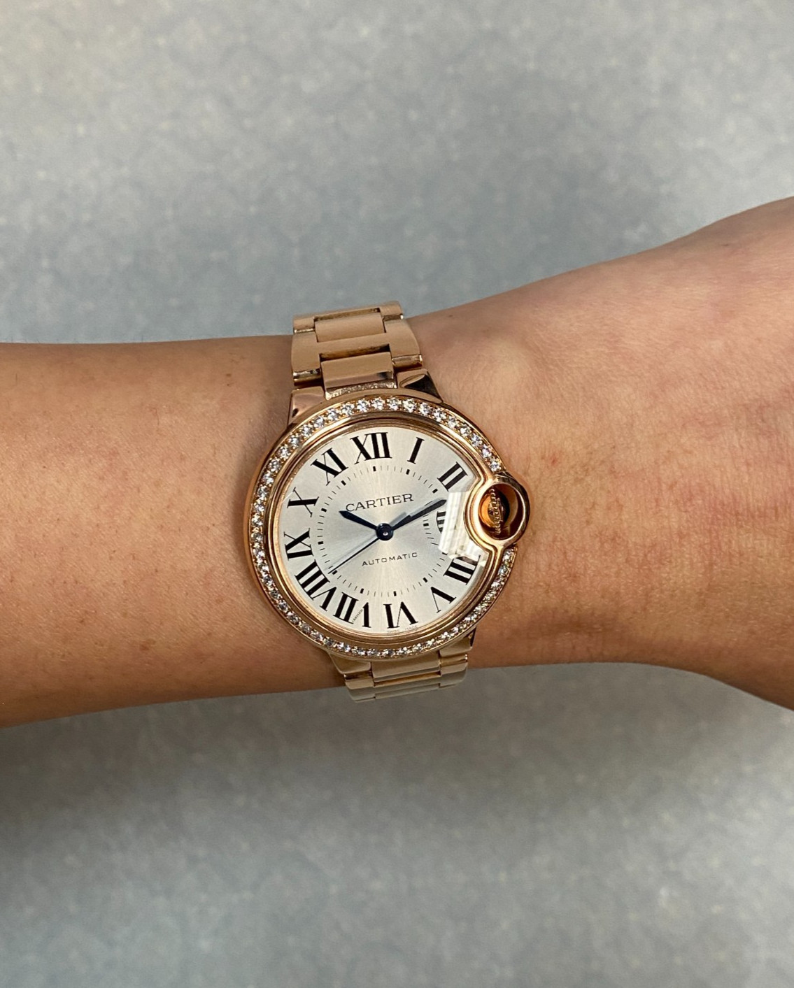 Cartier Ballon Bleu 33mm Rose Gold Diamond Bezel Watch B/P '21 WJBB0036 3682