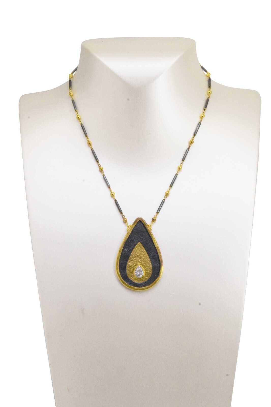 Gurhan 24k Gold Silver & ~1.00 Carat Diamond Ladies Necklace 17"
