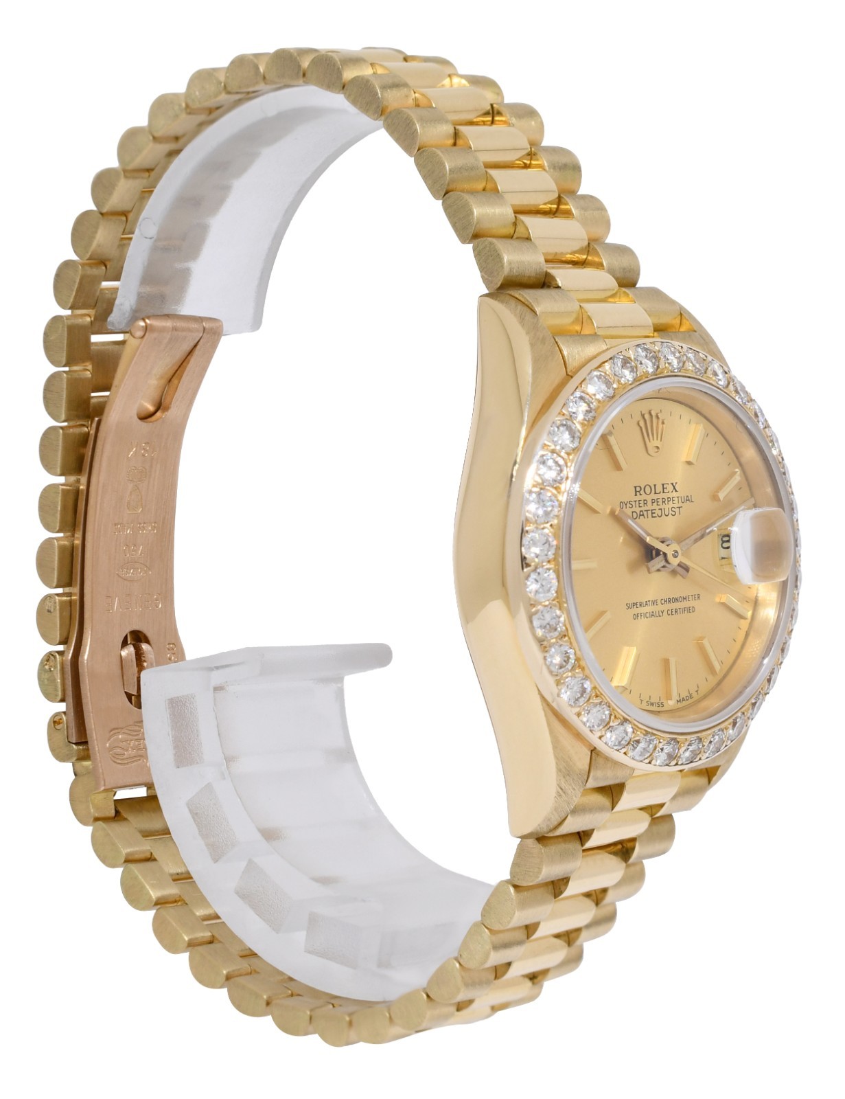 Rolex Datejust President 18k Yellow Gold Champagne Diamond 26mm Watch '93 69178