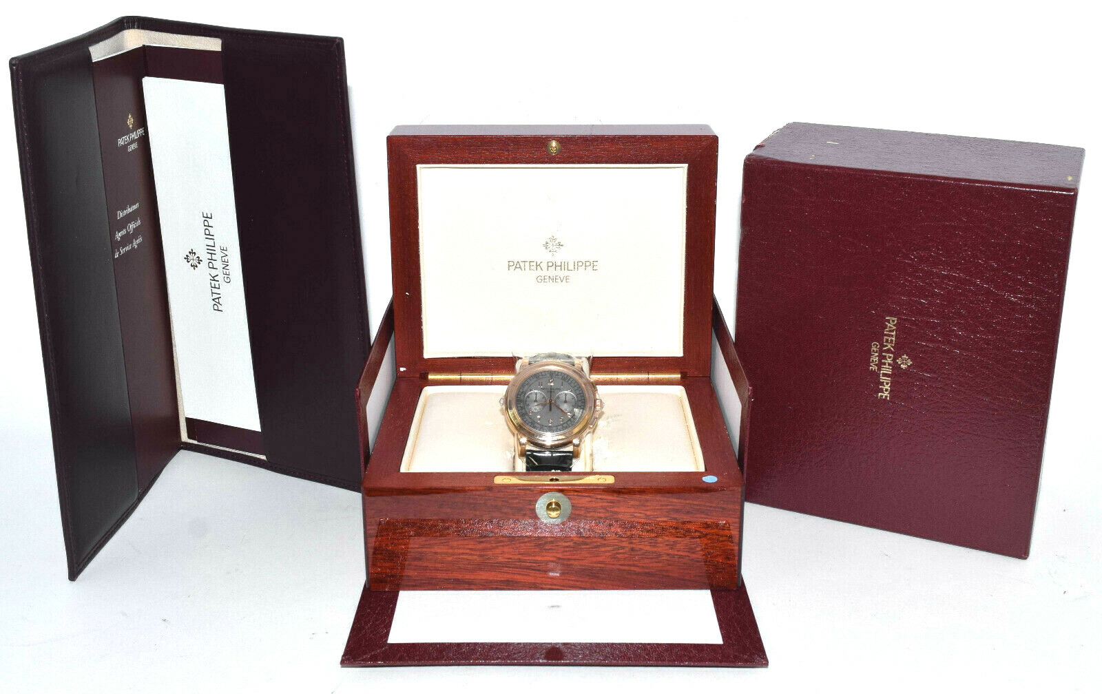 Patek Philippe 5070 18K Rose Gold Chronograph Mens Watch Box/Papers '05 5070R