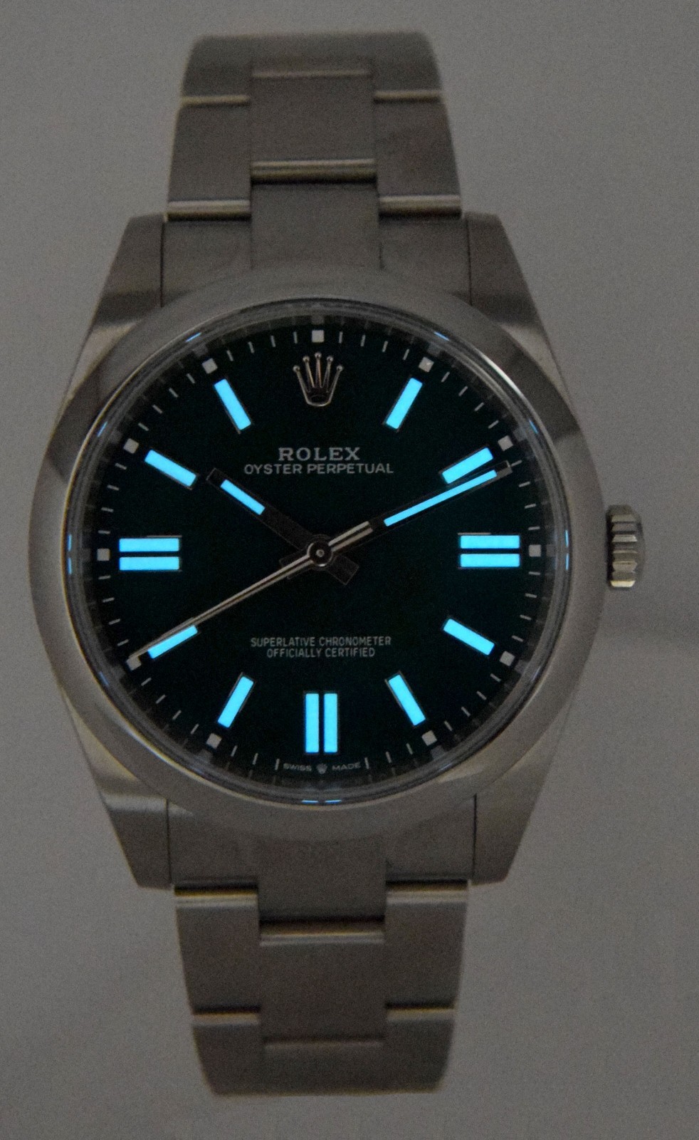 Rolex Oyster Perpetual 41 Steel Green Dial Mens Watch +Papers '22 124300