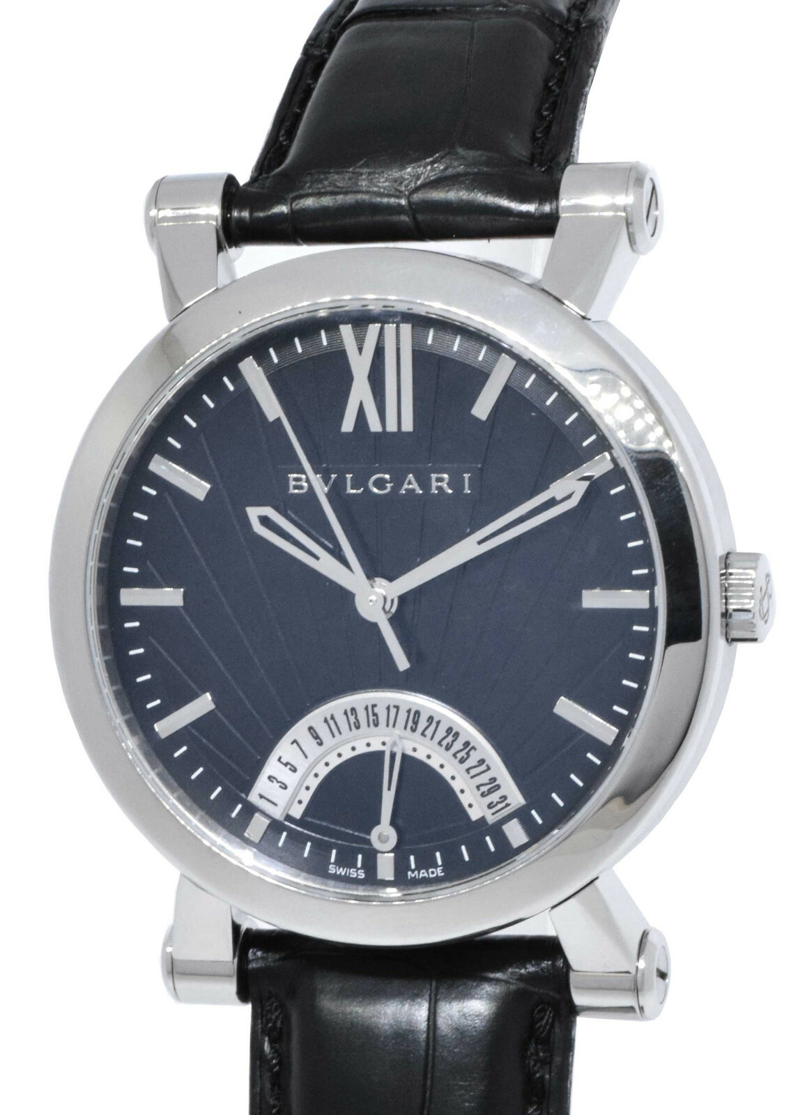 Bvlgari Sotirio Retrograde Date Steel Automatic Mens Watch Bulgari SB42SDR Bvlgari Sotirio Retrograde Date Steel Automatic Mens Watch Bulgari SB42SDR