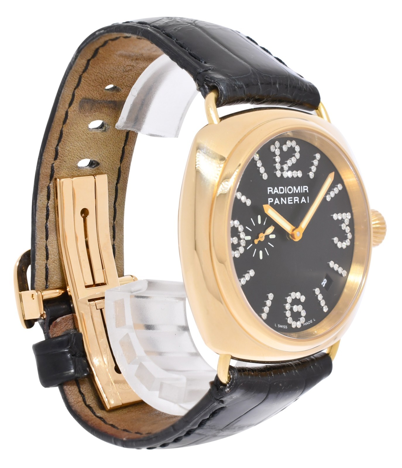 Panerai Radiomir PAM 136 18k Rose Gold Diamond Dial 40mm Watch B/P PAM00136