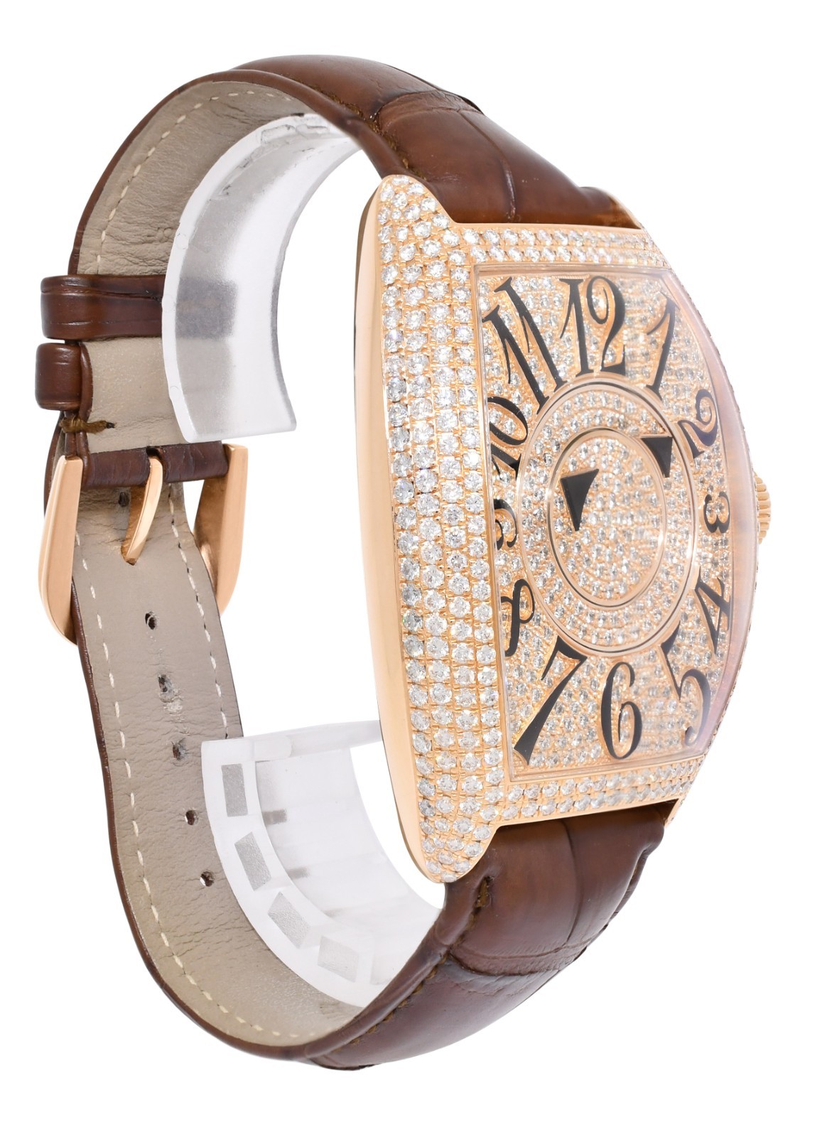 Franck Muller Double Mystery 18k Rose Gold & Pave Diamond Watch +BOX 8880 DMDCD