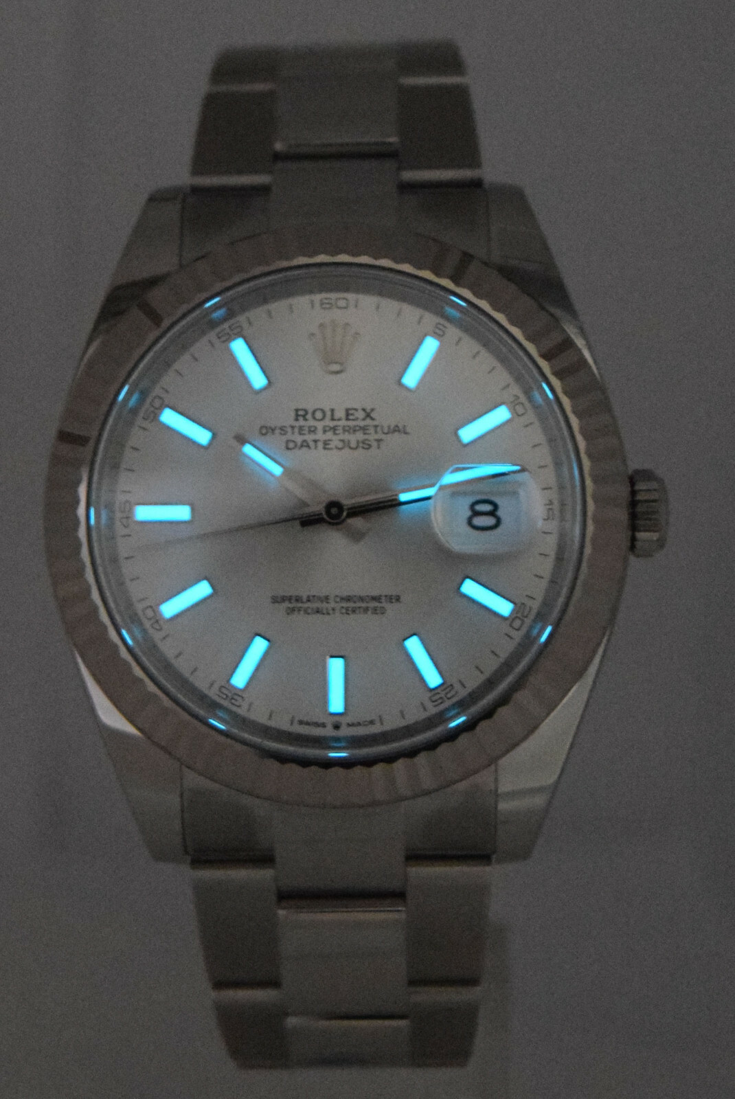NOS Rolex Datejust 41 Steel & 18k WG Silver Dial Watch Box/papers '21 126334