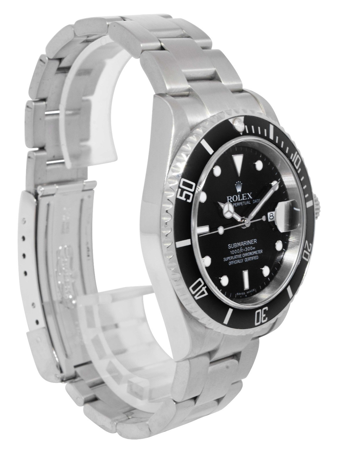 Rolex Submariner Date Steel Black Dial/Bezel Mens 40mm Watch D 16610