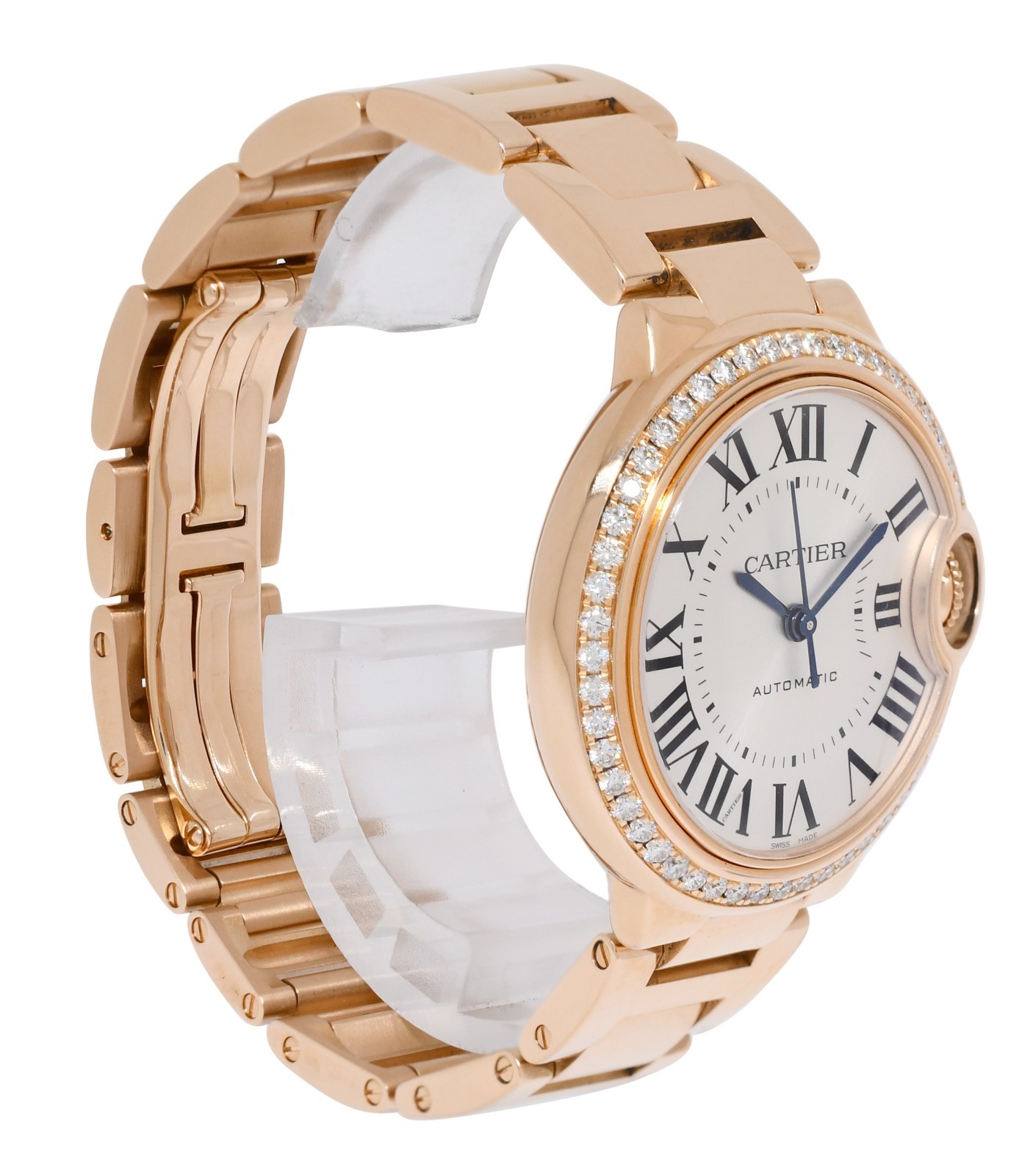 Cartier Ballon Bleu 33mm Rose Gold Diamond Bezel Watch B/P '21 WJBB0036 3682