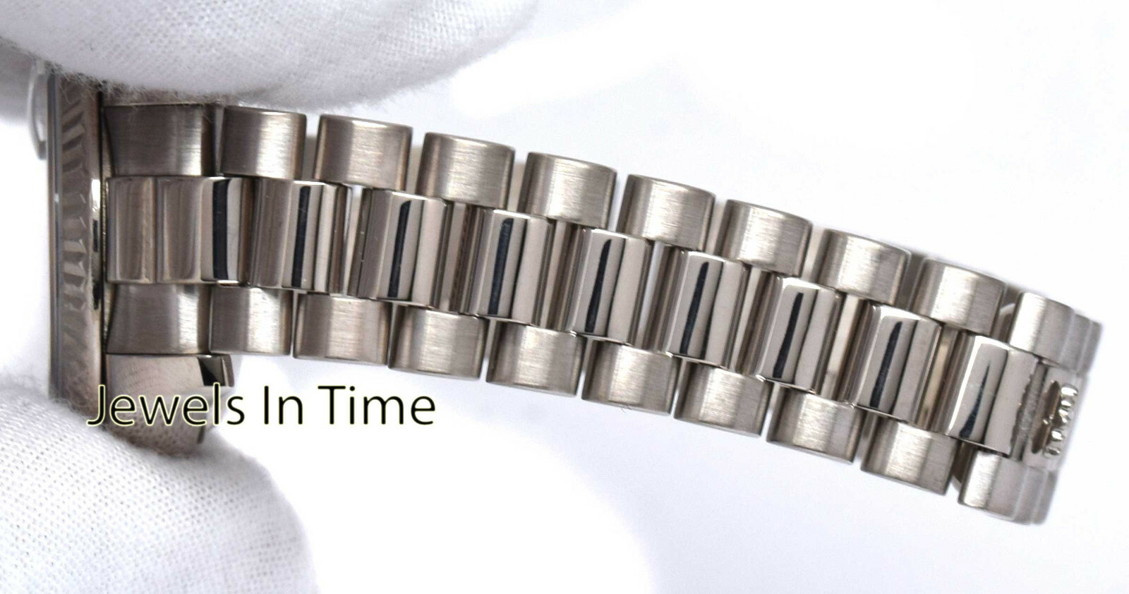 Rolex Datejust 18k White Gold Silver Diamond Dial 26mm President Watch Y 179179
