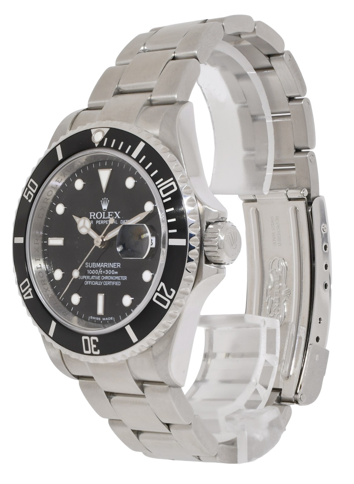 Rolex Submariner Date Steel Black Dial/Bezel Mens 40mm Watch '12+ 16610