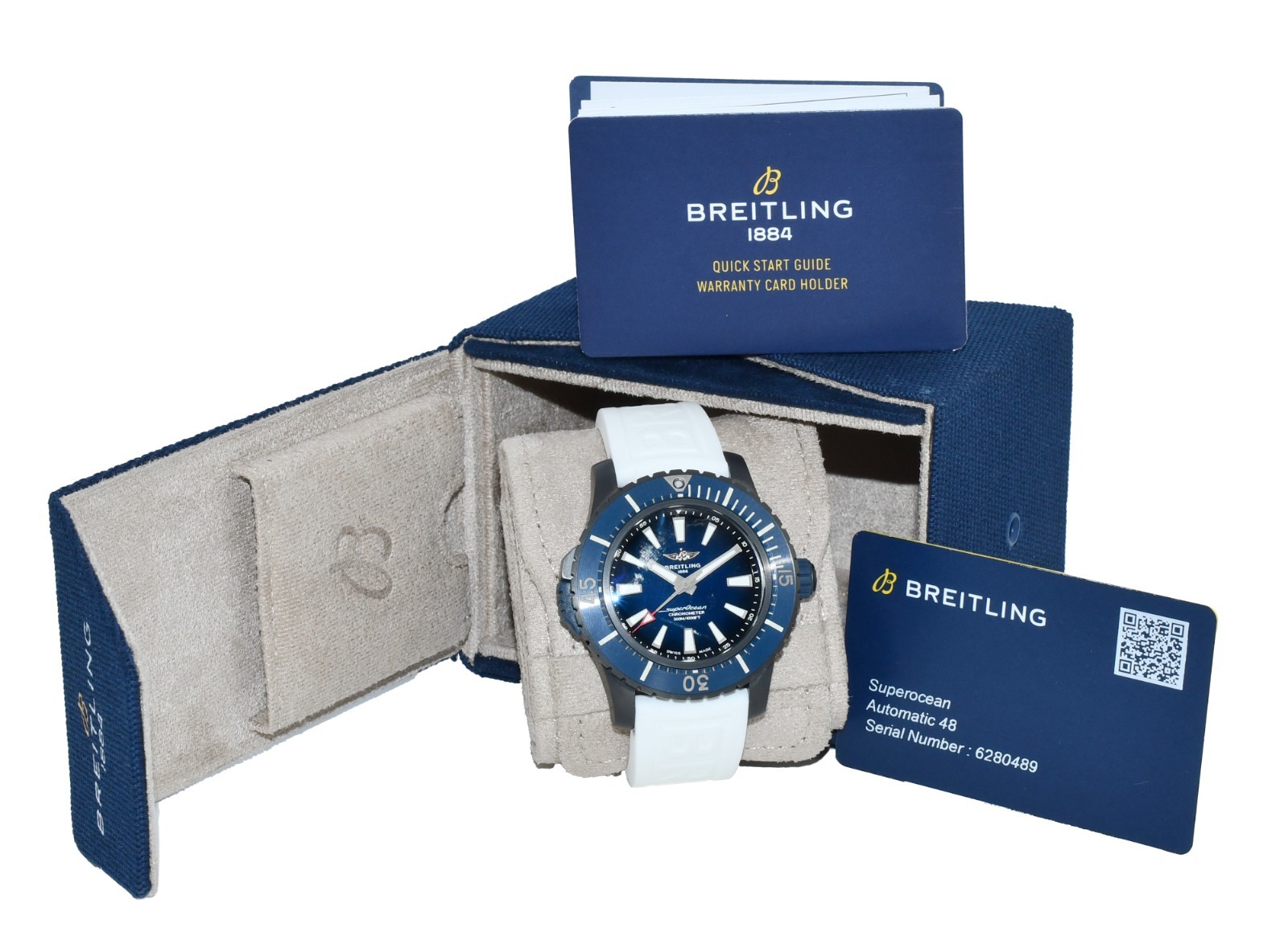 Breitling Superocean Automatic 48 DLC-Titanium Blue Dial Mens Watch B/P V17369