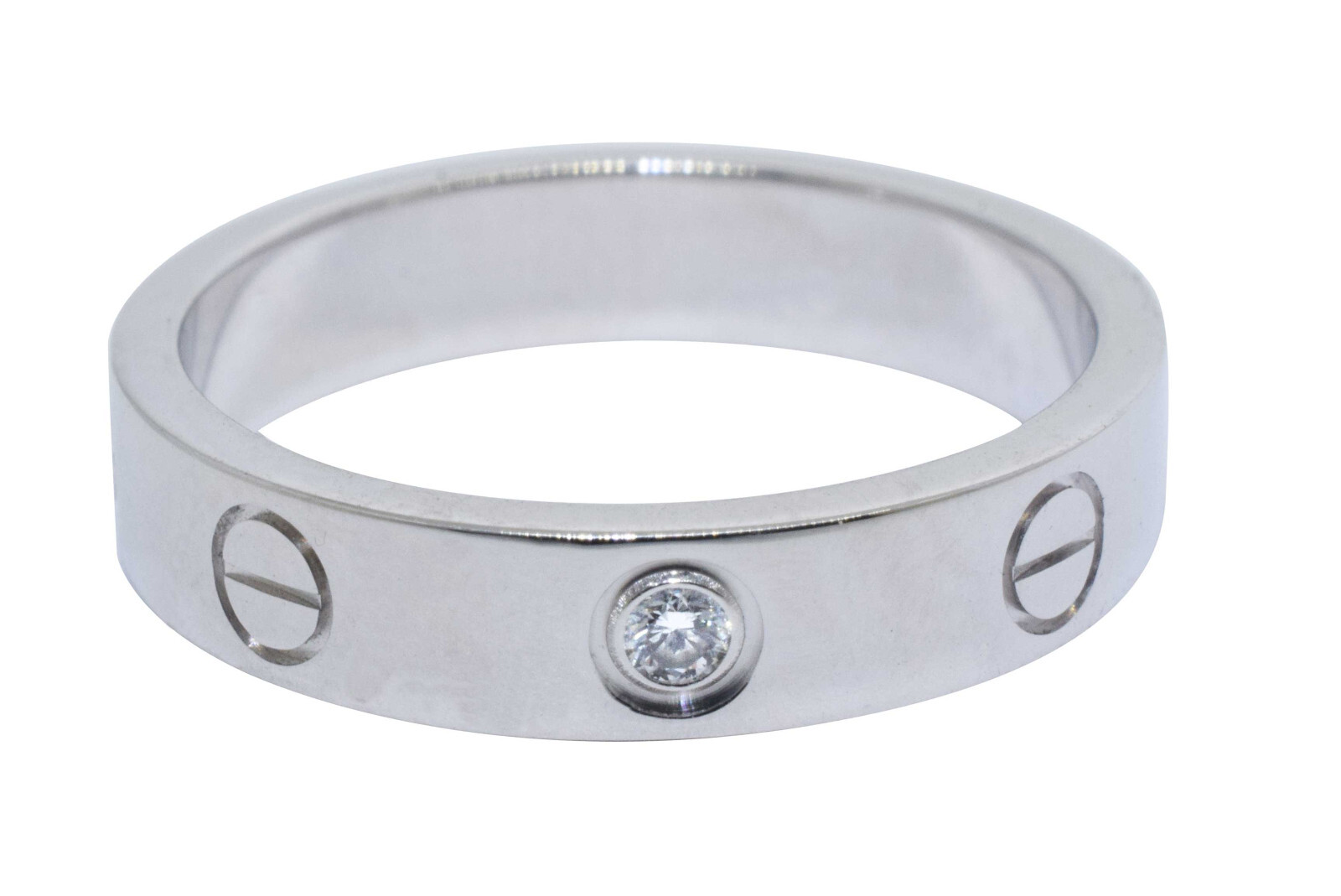 Cartier Love Ring 18k White Gold Wedding Band Size 51 B4050551 Cartier Love Ring 18k White Gold Wedding Band Size 51 B4050551