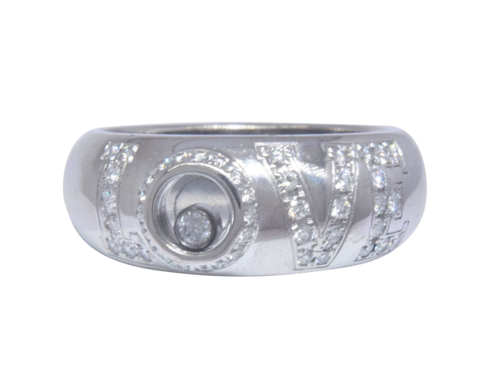 Chopard Happy Diamond Love Ring 18k White Gold Love Ring 7.5 82/2898