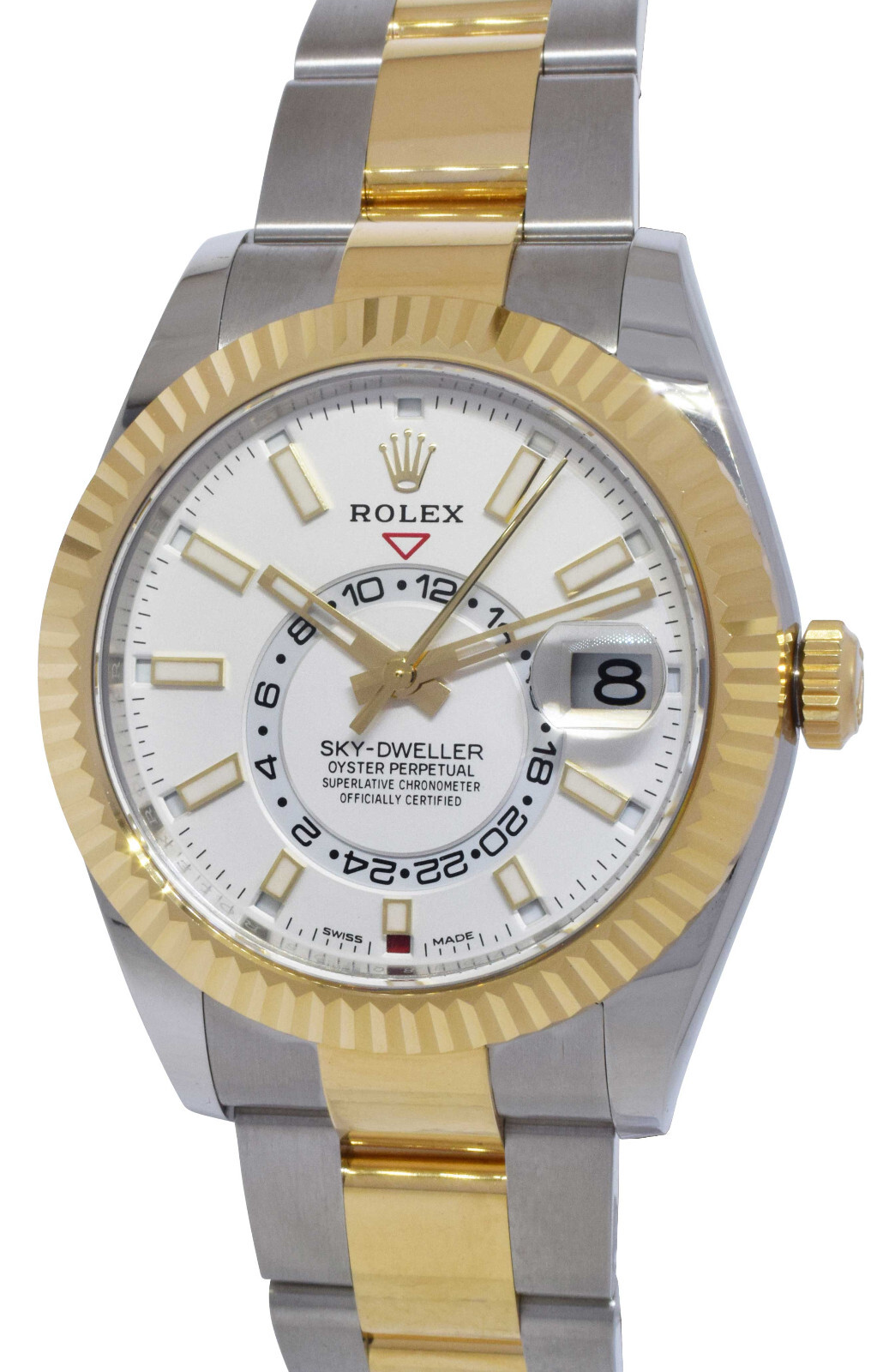 NOS Rolex Sky-Dweller White Dial 18k YG & Steel 42mm Oyster Watch B/P '21 326933 NOS Rolex Sky-Dweller White Dial 18k YG & Steel 42mm Oyster Watch B/P '21 326933