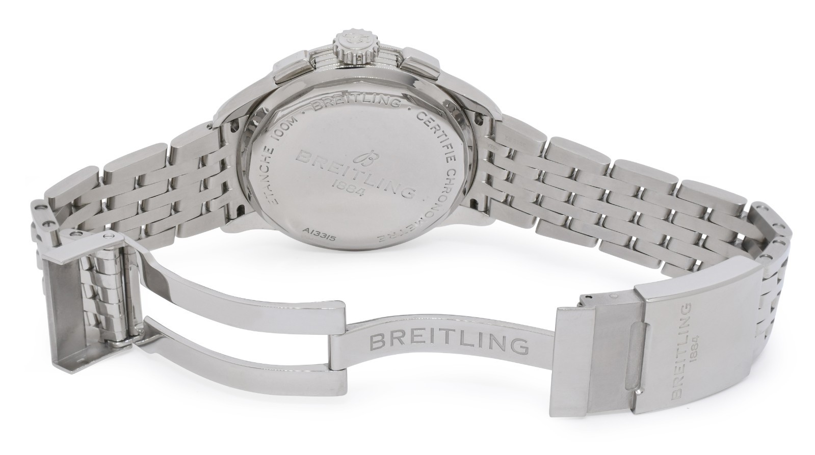 Breitling Premier Chronograph Steel Black Dial Mens 42mm Watch B/P A13315