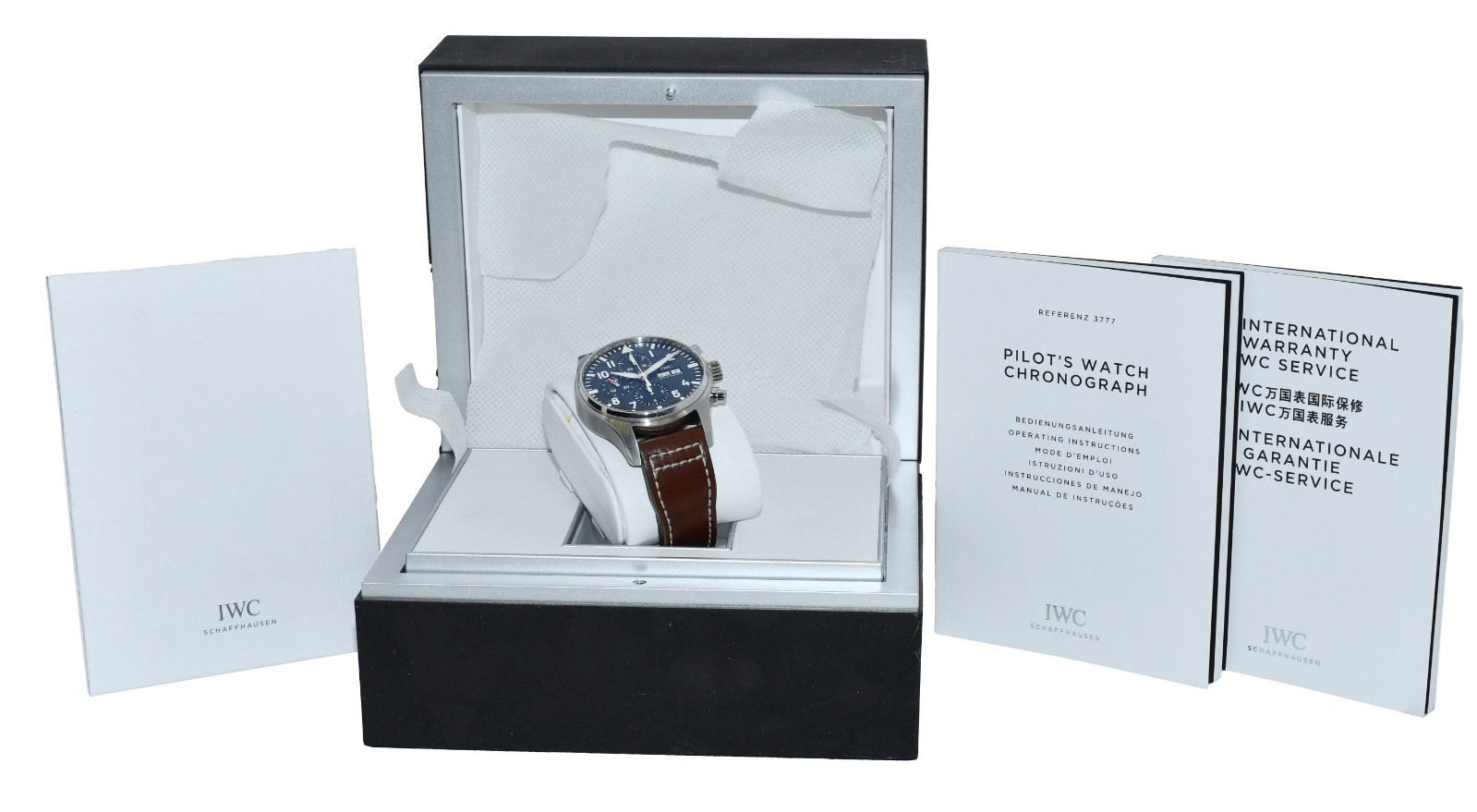 IWC Pilot Le Petit Prince 3777 Chronograph Steel Blue 43mm Watch B/B IW377714