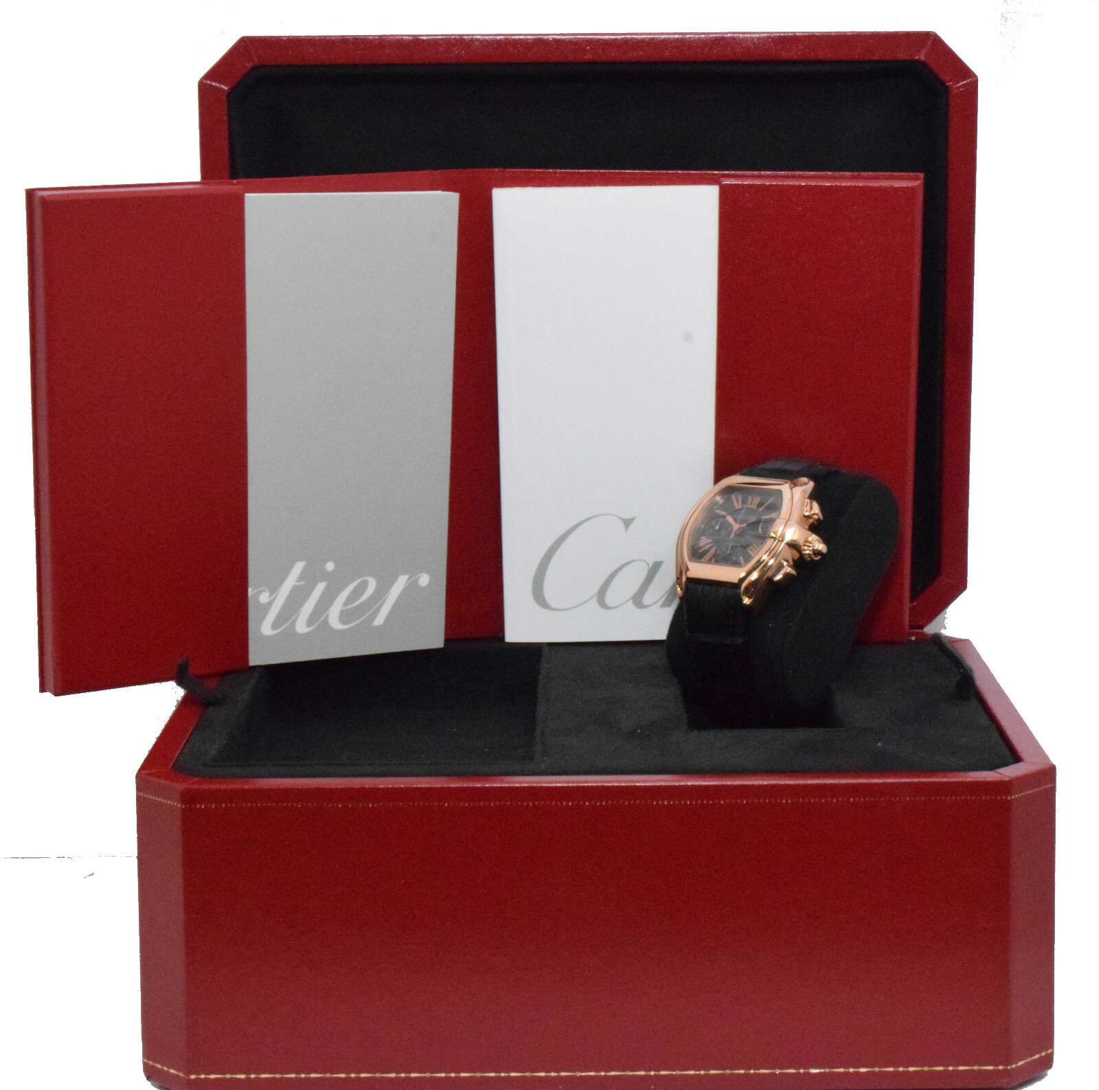 Cartier Roadster XL Chronograph 18k Rose Gold Brown Dial Men Watch W62042Y5 2848