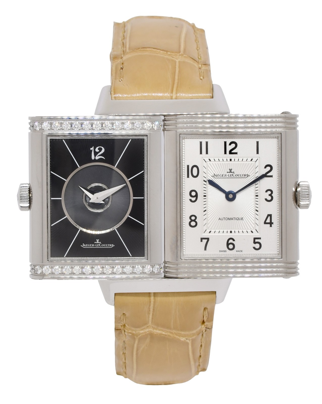 Jaeger LeCoultre Reverso Classic Duetto Diamond 24mm Watch B/P Q2578420 212.8.76 Jaeger LeCoultre Reverso Classic Duetto Diamond 24mm Watch B/P Q2578420 212.8.76