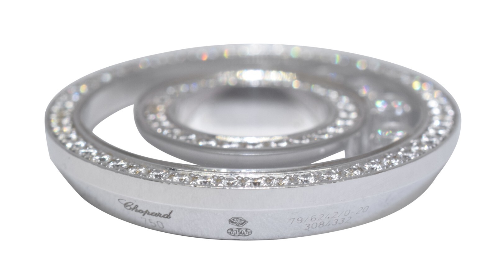 Chopard Happy Diamonds 18k White Gold Diamond Circles Pendant Necklace