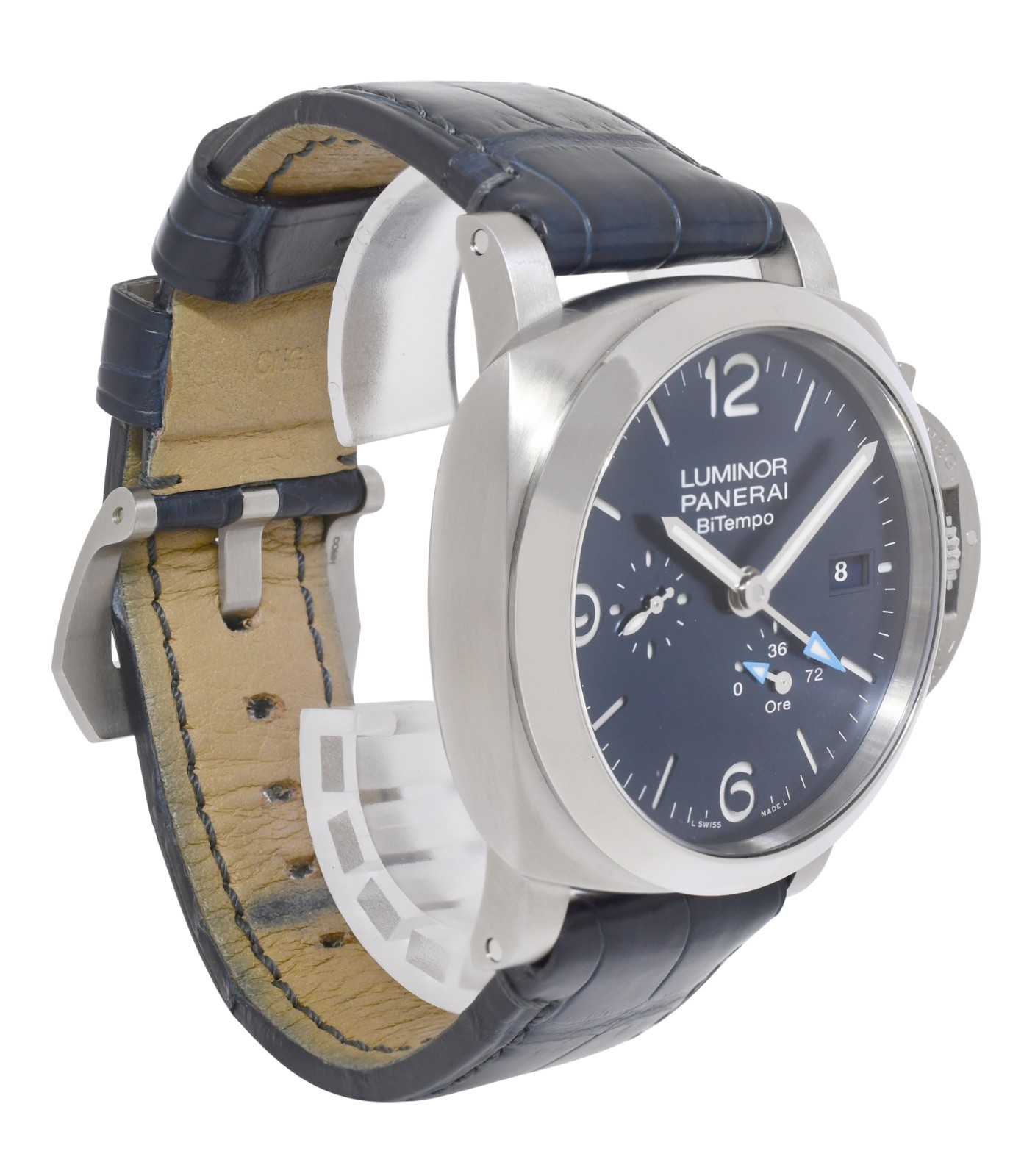 Panerai Luminor PAM 1361 BiTempo GMT Steel Blue Dial 44mm Watch PAM01361