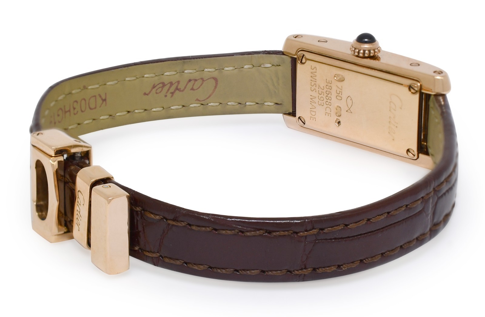 Cartier Tank Allongee Lanieres 18k Rose Gold Ladies Quartz Watch W1537338 2593