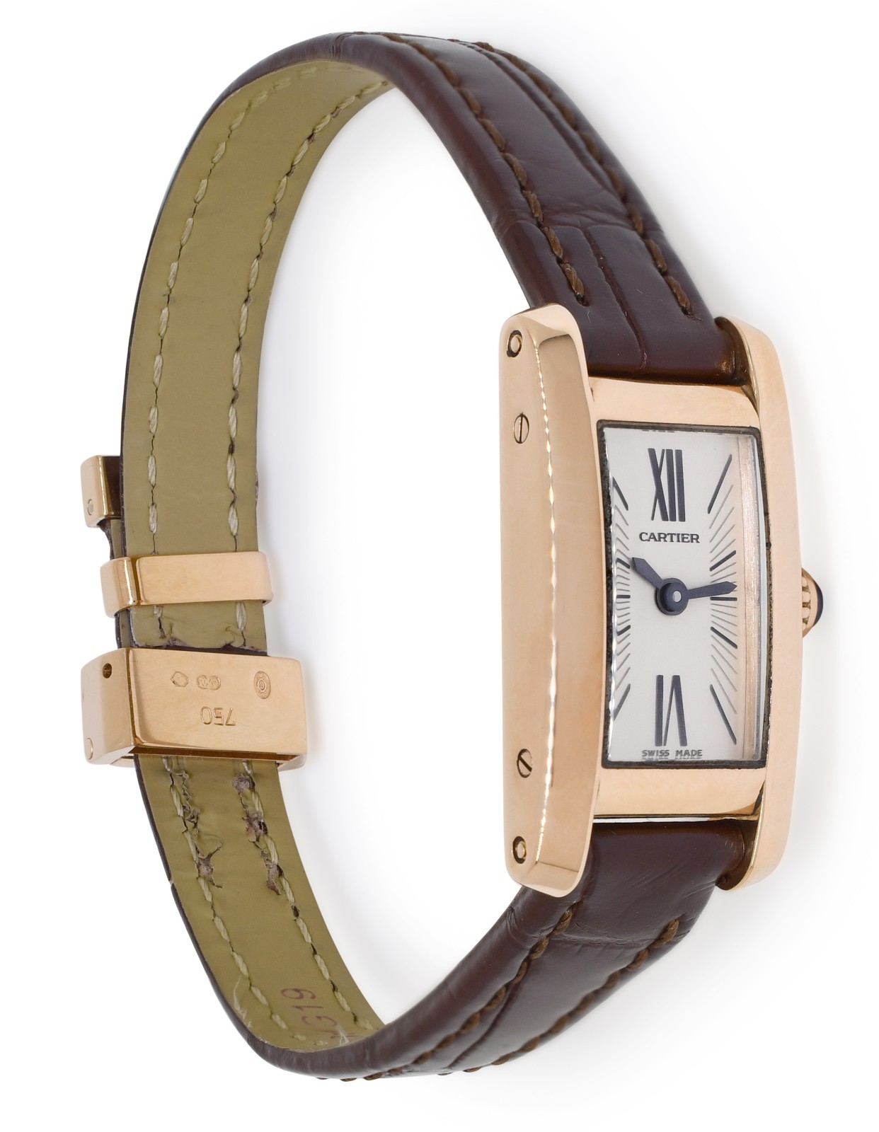 Cartier Tank Allongee Lanieres 18k Rose Gold Ladies Quartz Watch W1537338 2593