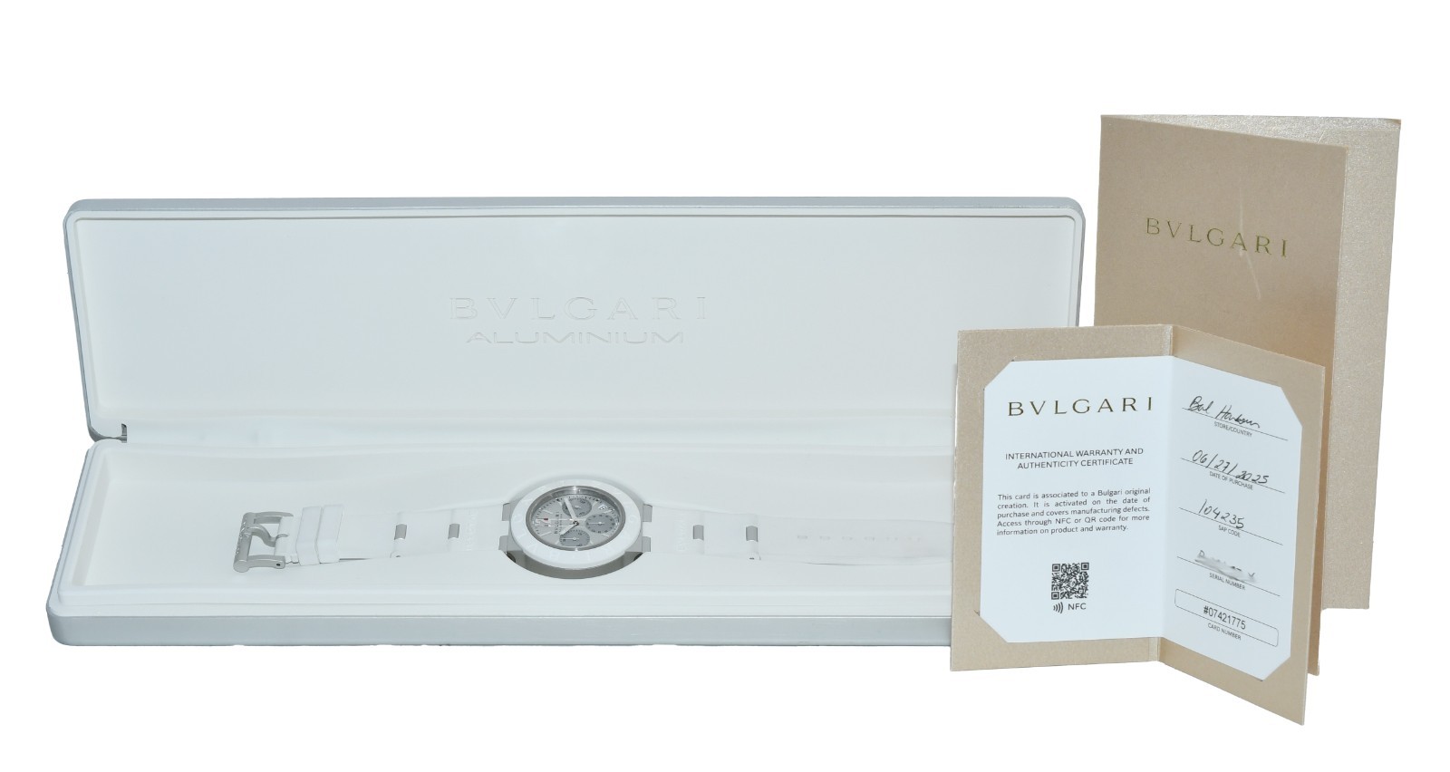Bvlgari Bvlgari Chronograph Aluminum White 40mm Automatic Watch B/P '25 BB40ATCH