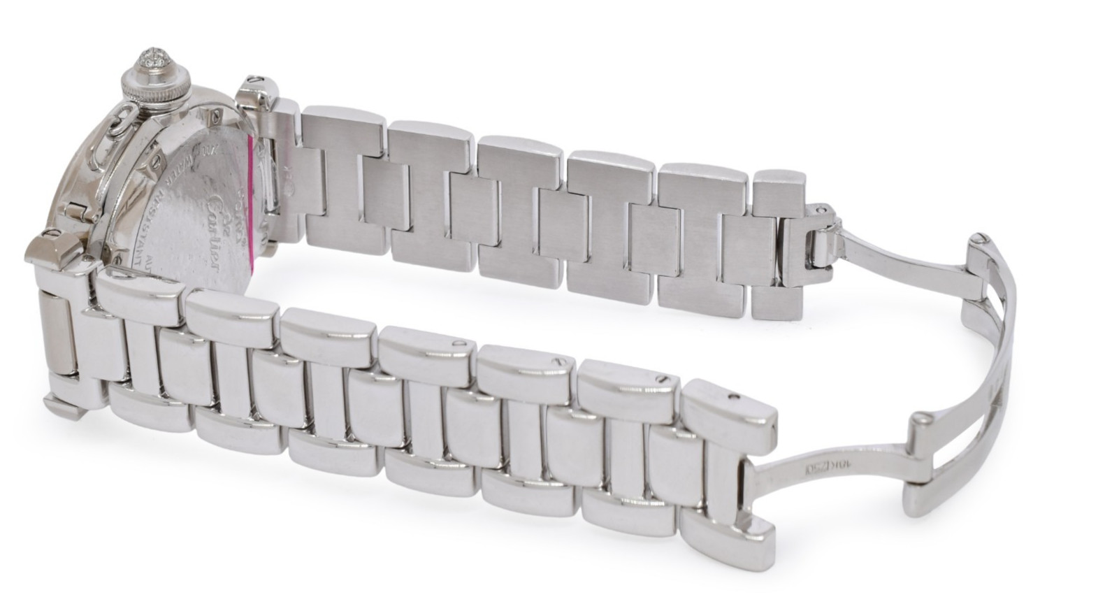 Cartier Pasha 18k White Gold Diamond Grid/Bezel Ladies 32mm Watch +Box 2400