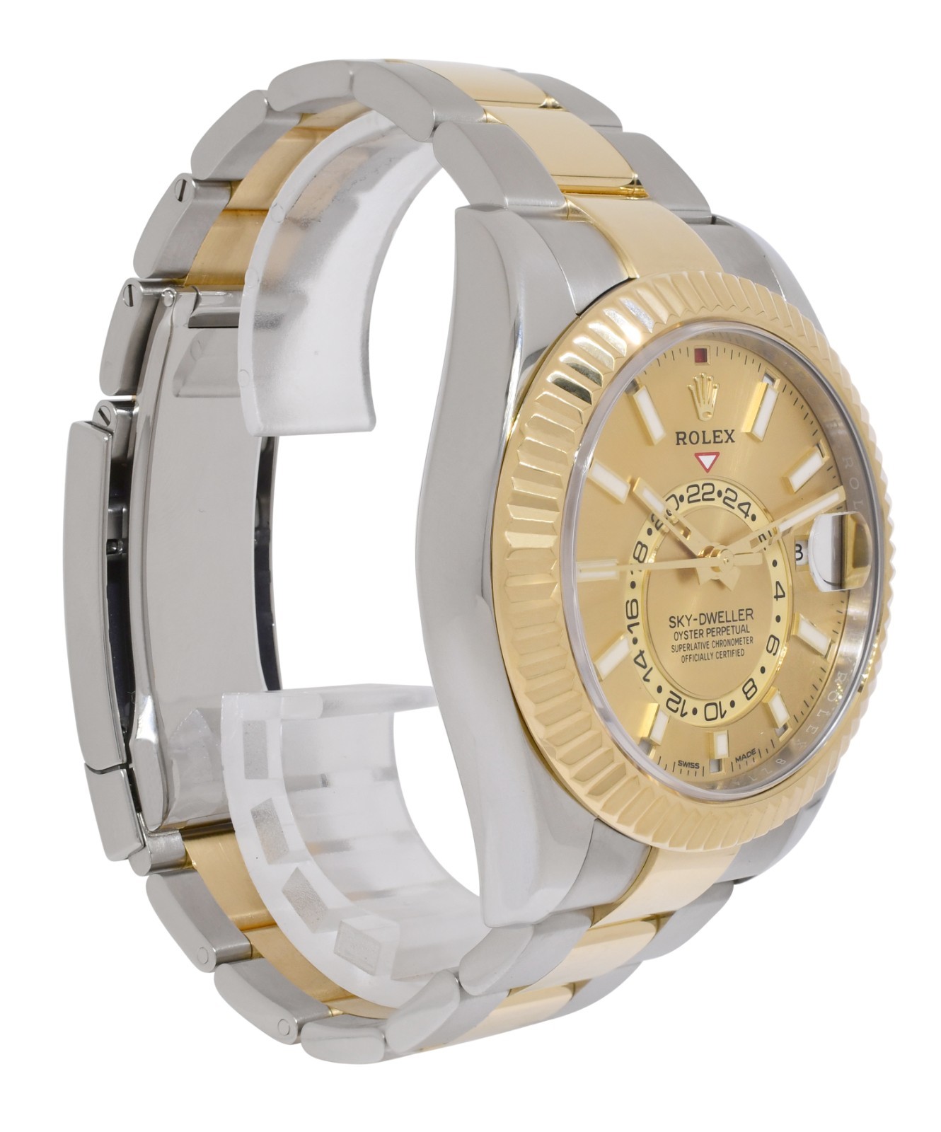 Rolex Sky-Dweller 18k YG/Steel 42mm Champagne Dial Watch +Papers '20  326933