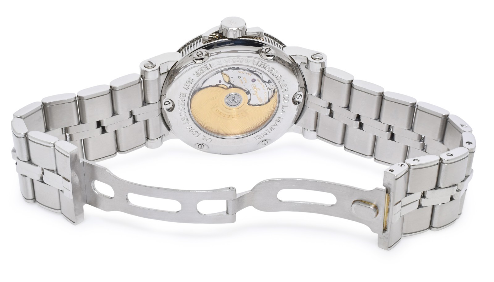 Breguet Marine Big Date Steel Silver Dial Mens 39mm Watch +Papers 5817ST/12/SV0