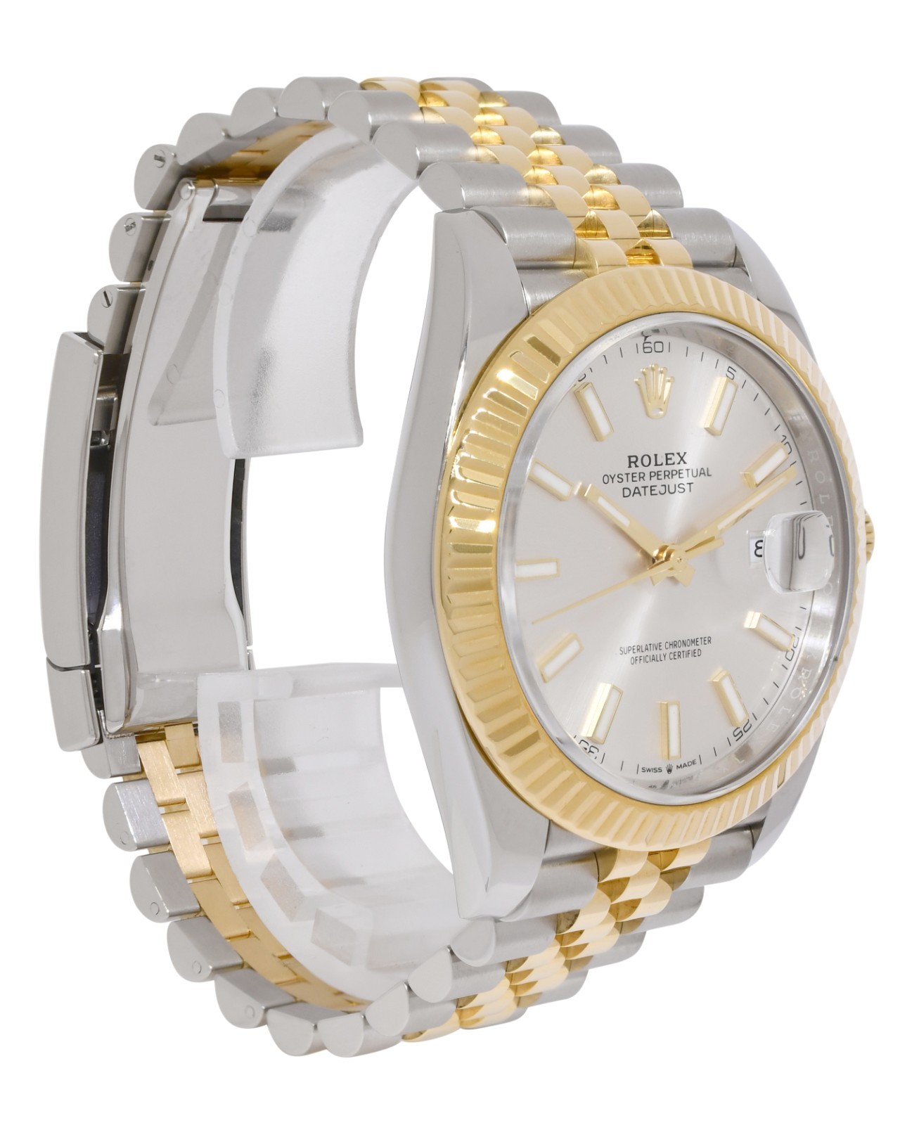Rolex Datejust 41 18k Yellow Gold/Steel Silver Dial Jubilee Watch 126333