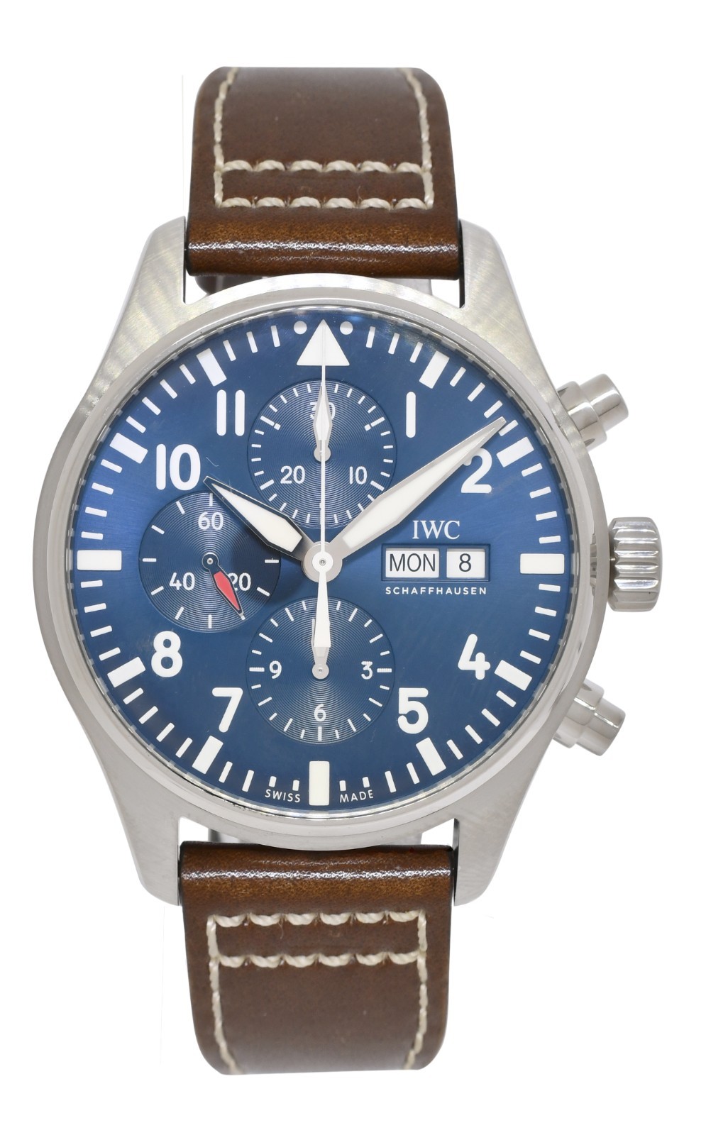 IWC Pilot Le Petit Prince 3777 Chronograph Steel Blue 43mm Watch B/B IW377714
