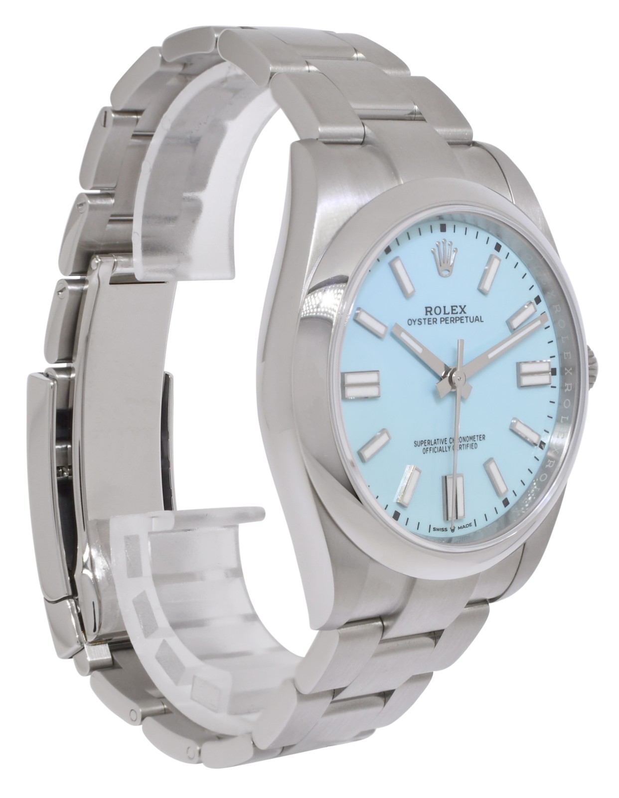 Rolex Oyster Perpetual 41 Steel Turquoise Dial Mens Watch Box/Papers '21 124300