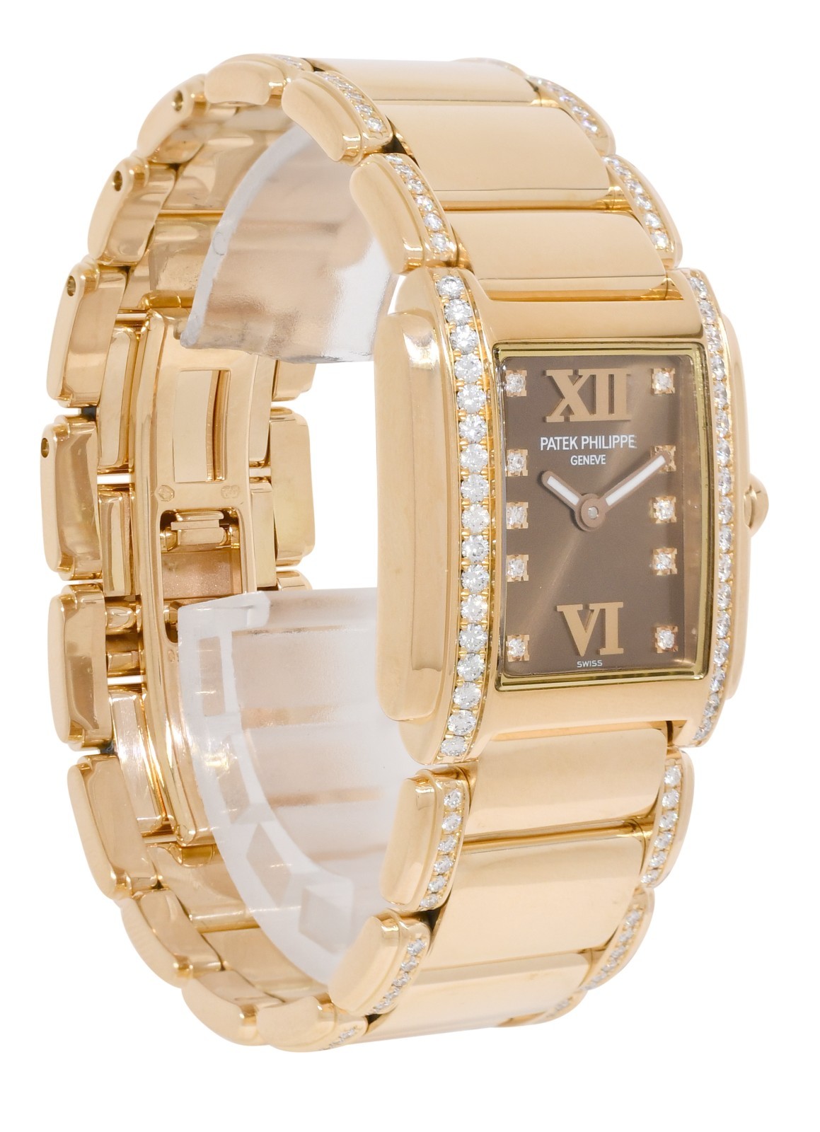 Patek Philippe Twenty-4 18k Rose Gold & Diamond Chocolate Ladies Watch 4908/30R