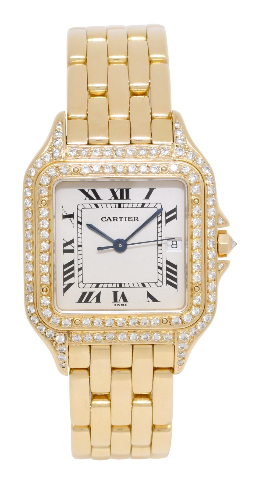 Cartier Panthere Large 18k Yellow Gold & Diamond Ladies Quartz Watch 887968